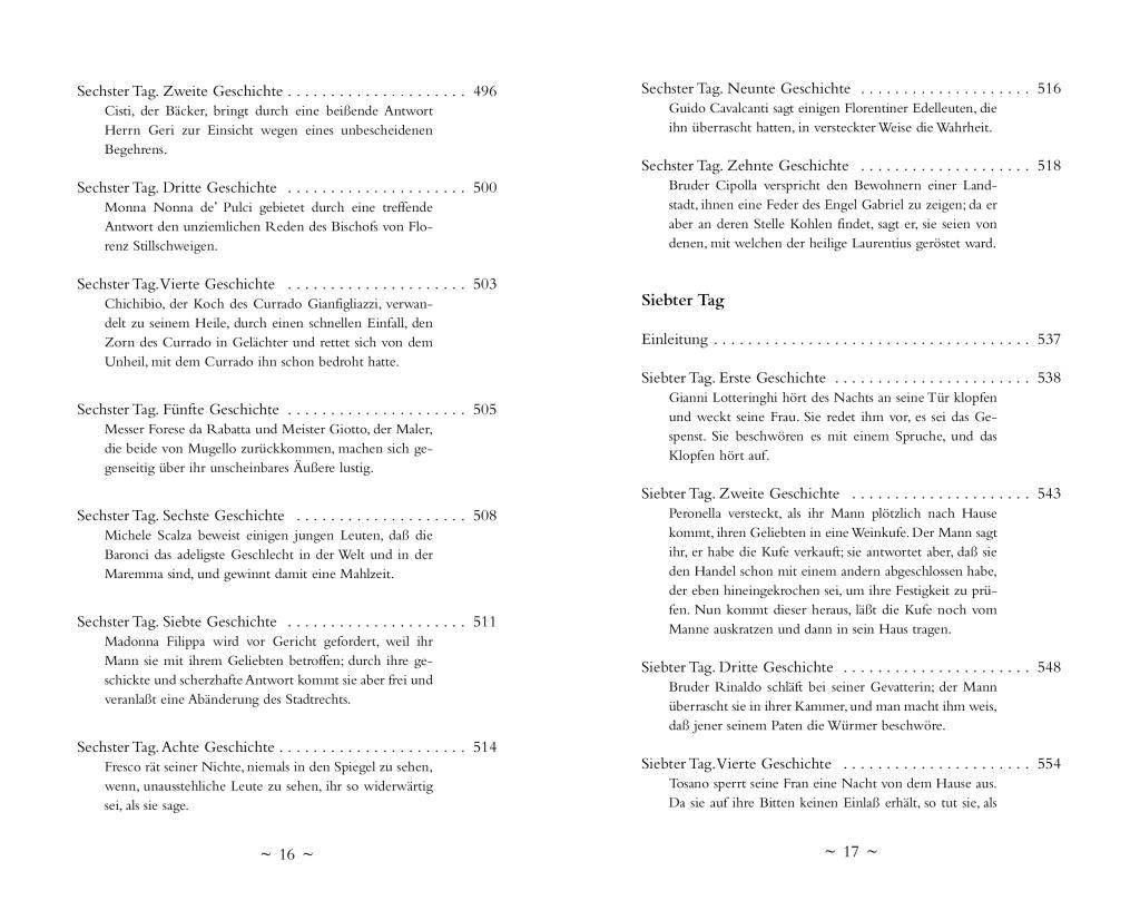 Beispielinhalt (Bild) Das Dekameron. Vollständige Ausgabe