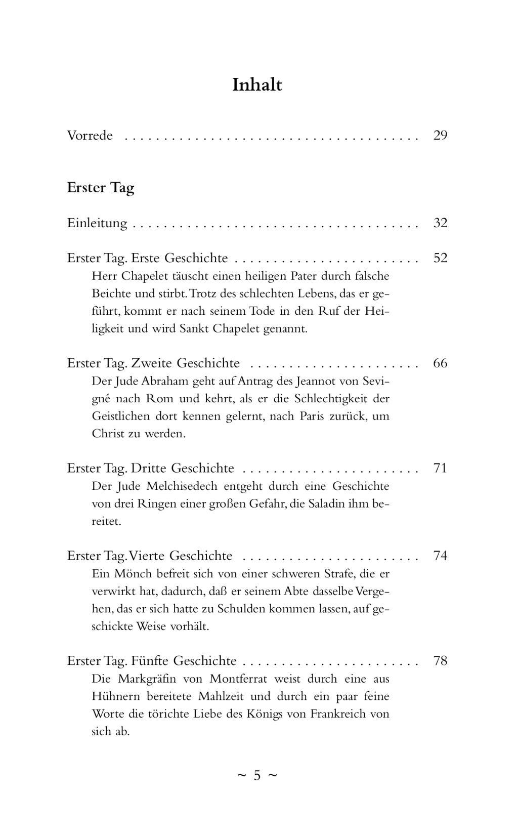 Beispielinhalt (Bild) Das Dekameron. Vollständige Ausgabe