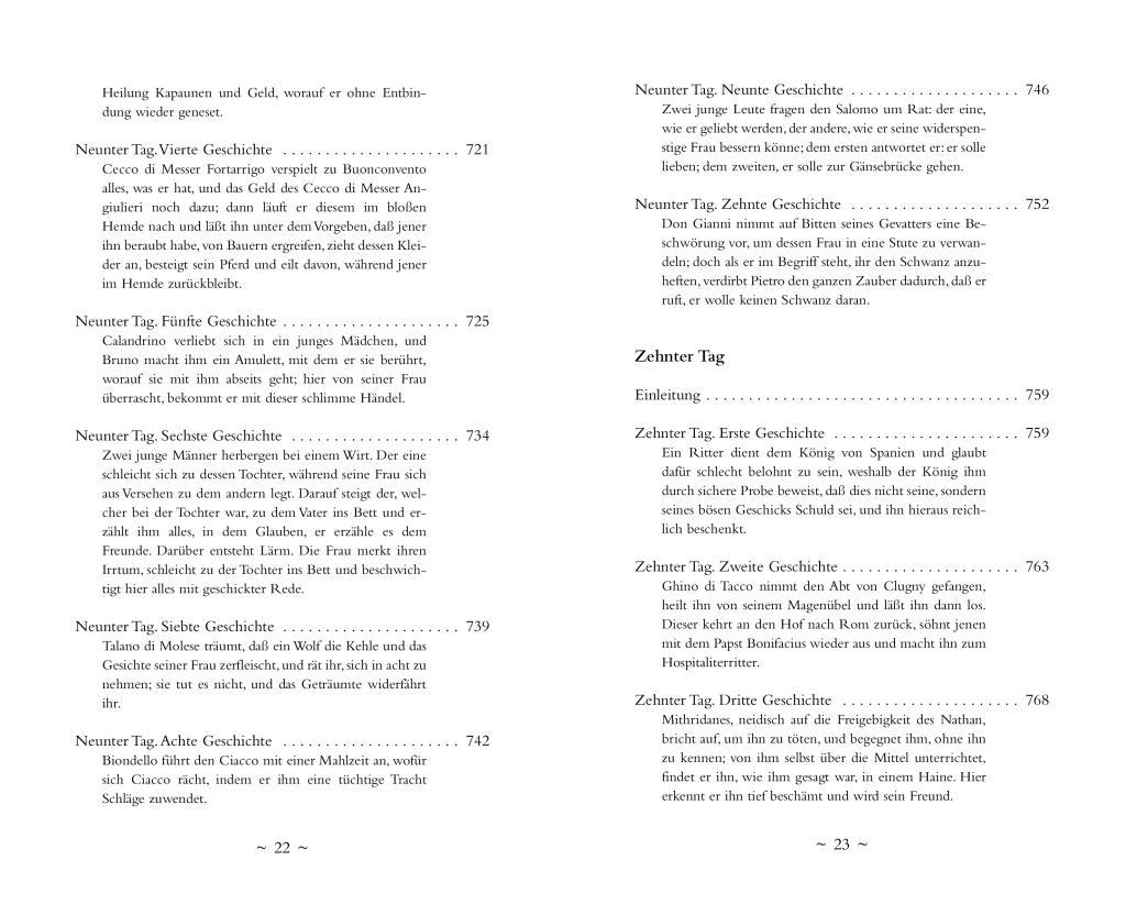 Beispielinhalt (Bild) Das Dekameron. Vollständige Ausgabe