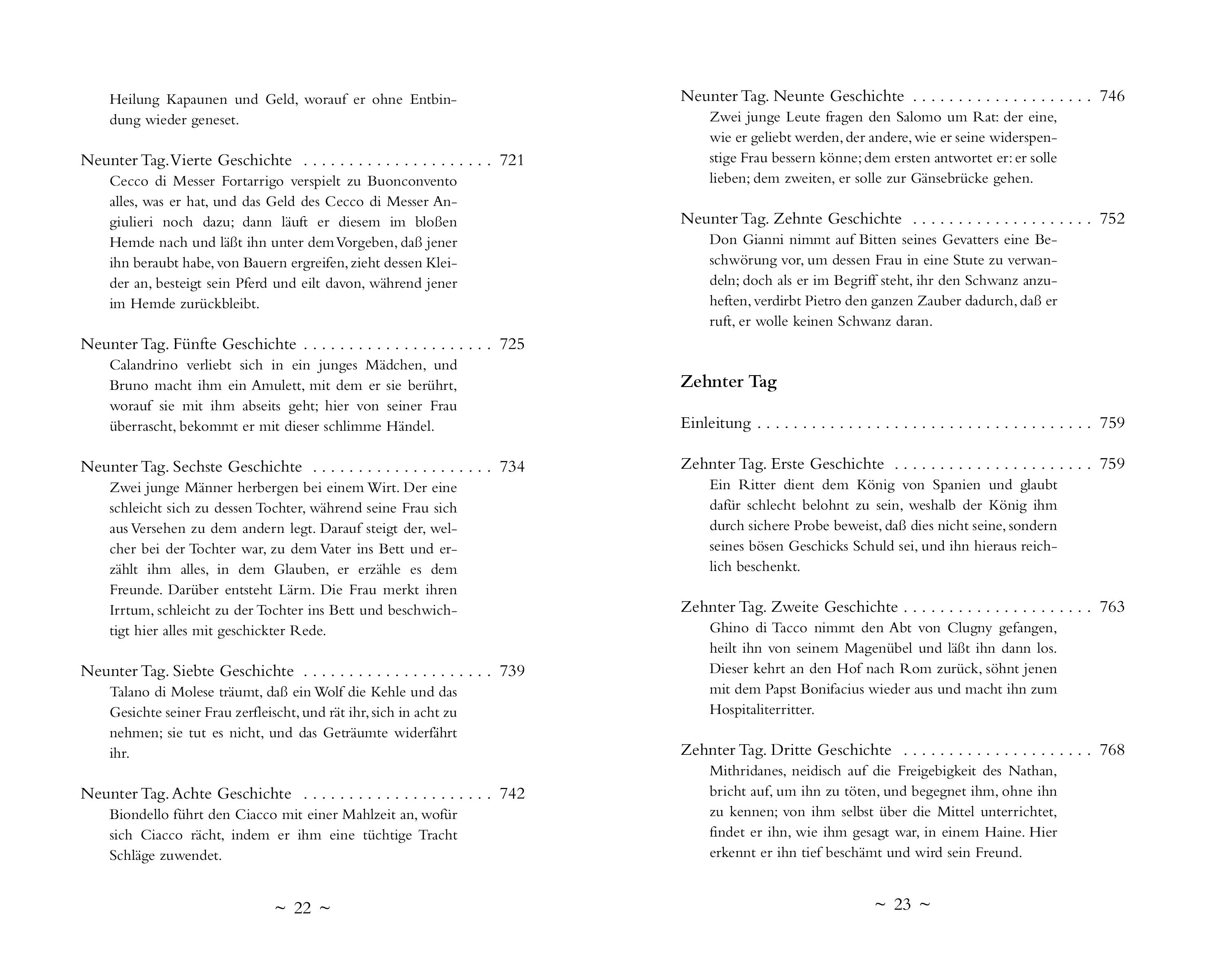 Beispielinhalt (Bild) Das Dekameron. Vollständige Ausgabe