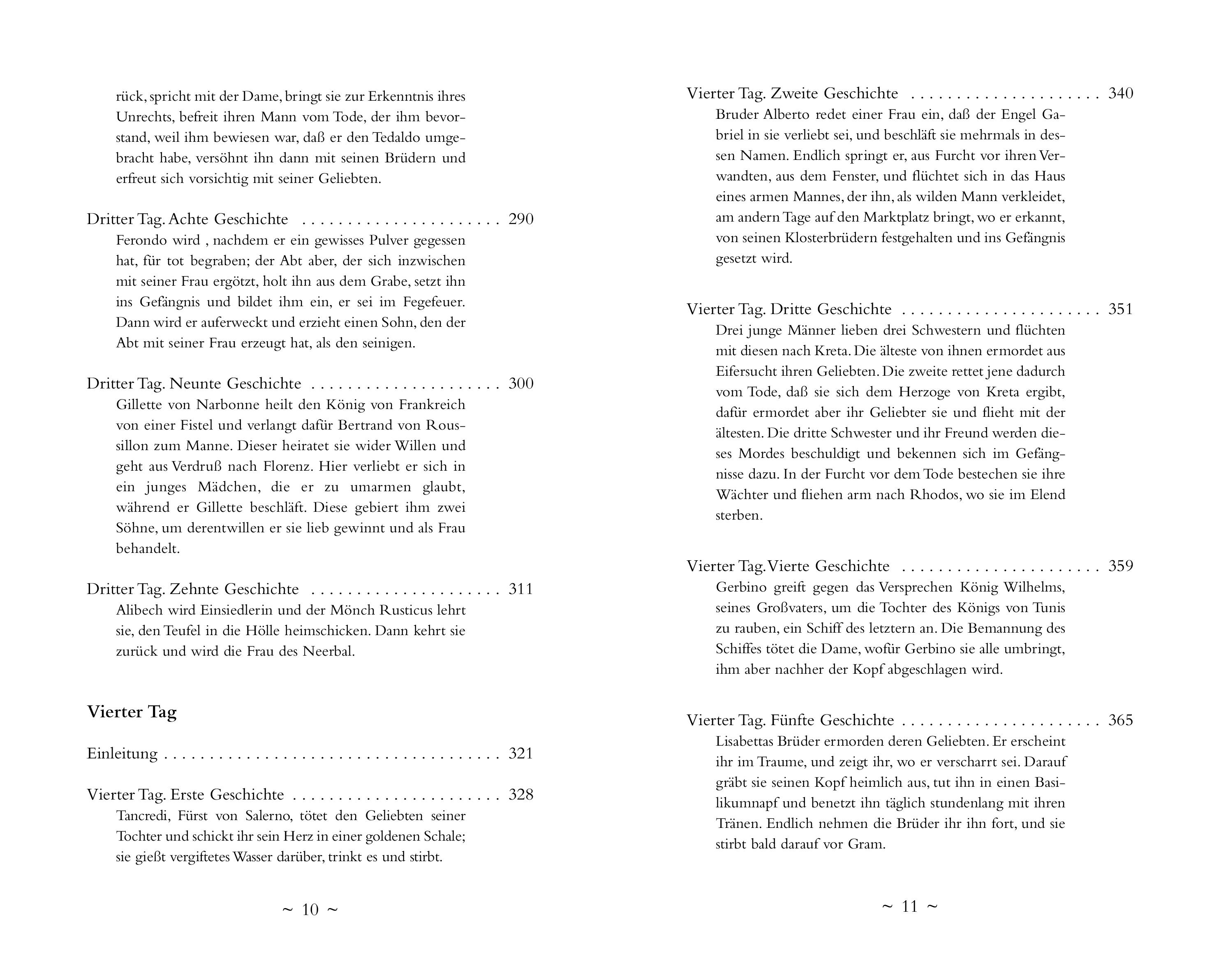 Beispielinhalt (Bild) Das Dekameron. Vollständige Ausgabe