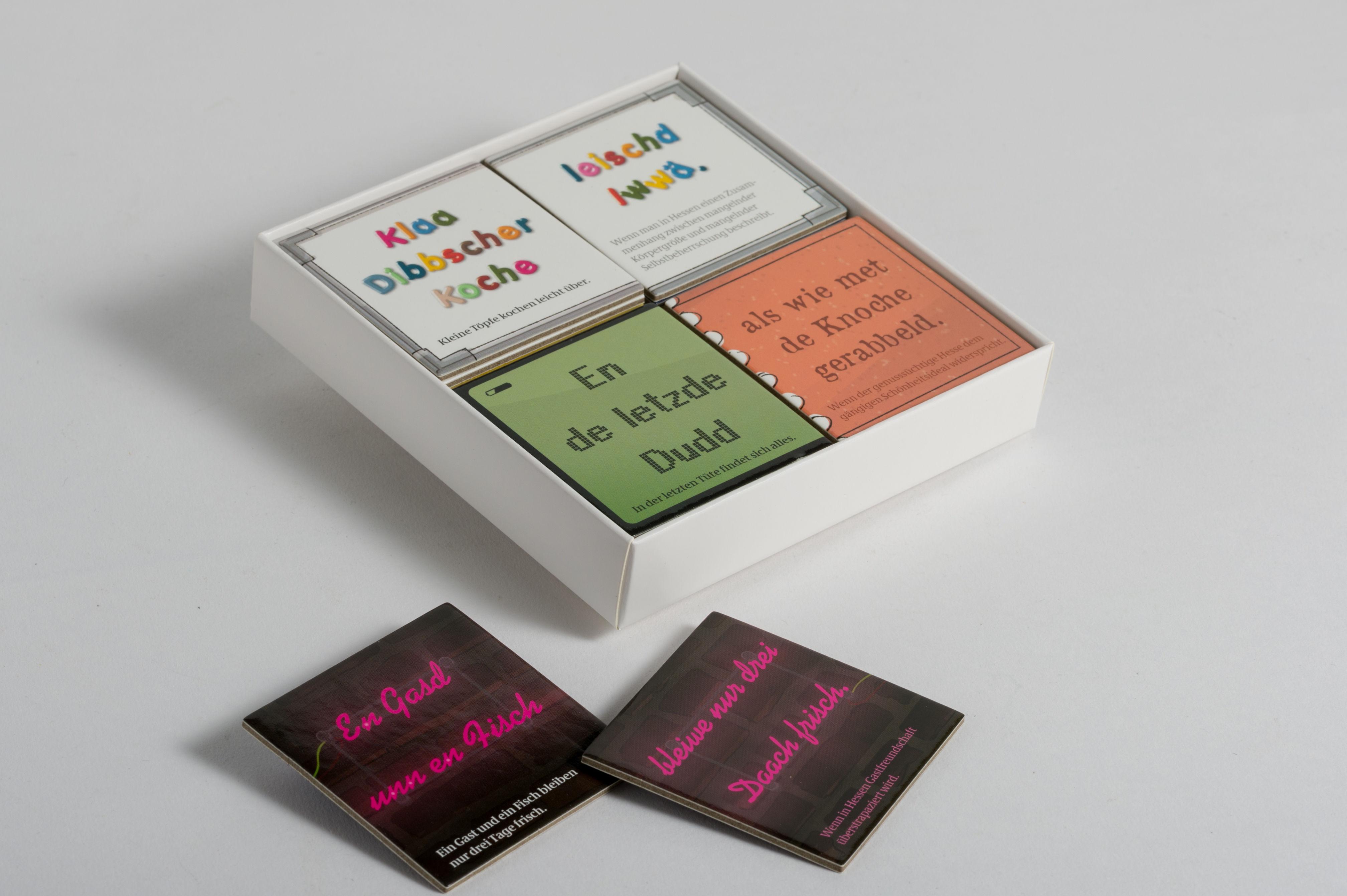 Beispielinhalt (Bild) Es geht de Mennsche wie de Leidt. Das hessische Weisheitenspiel.