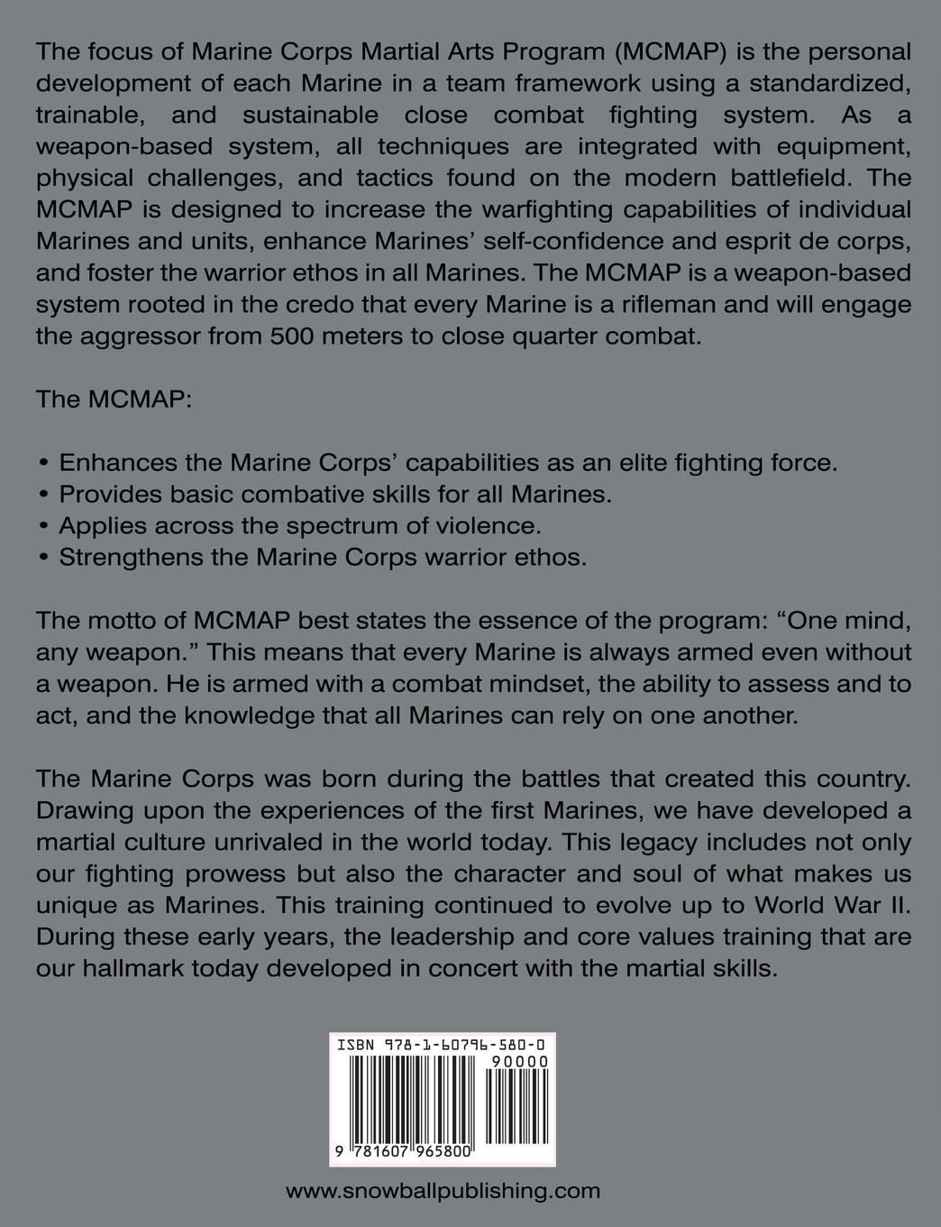 Rückseitencover The Marine Corps Martial Arts Program