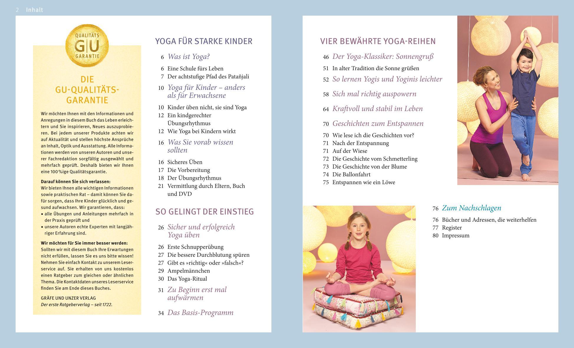 Beispielinhalt (Bild) Yoga für Kinder (mit DVD)