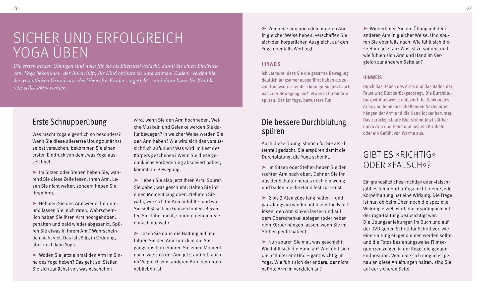Beispielinhalt (Bild) Yoga für Kinder (mit DVD)