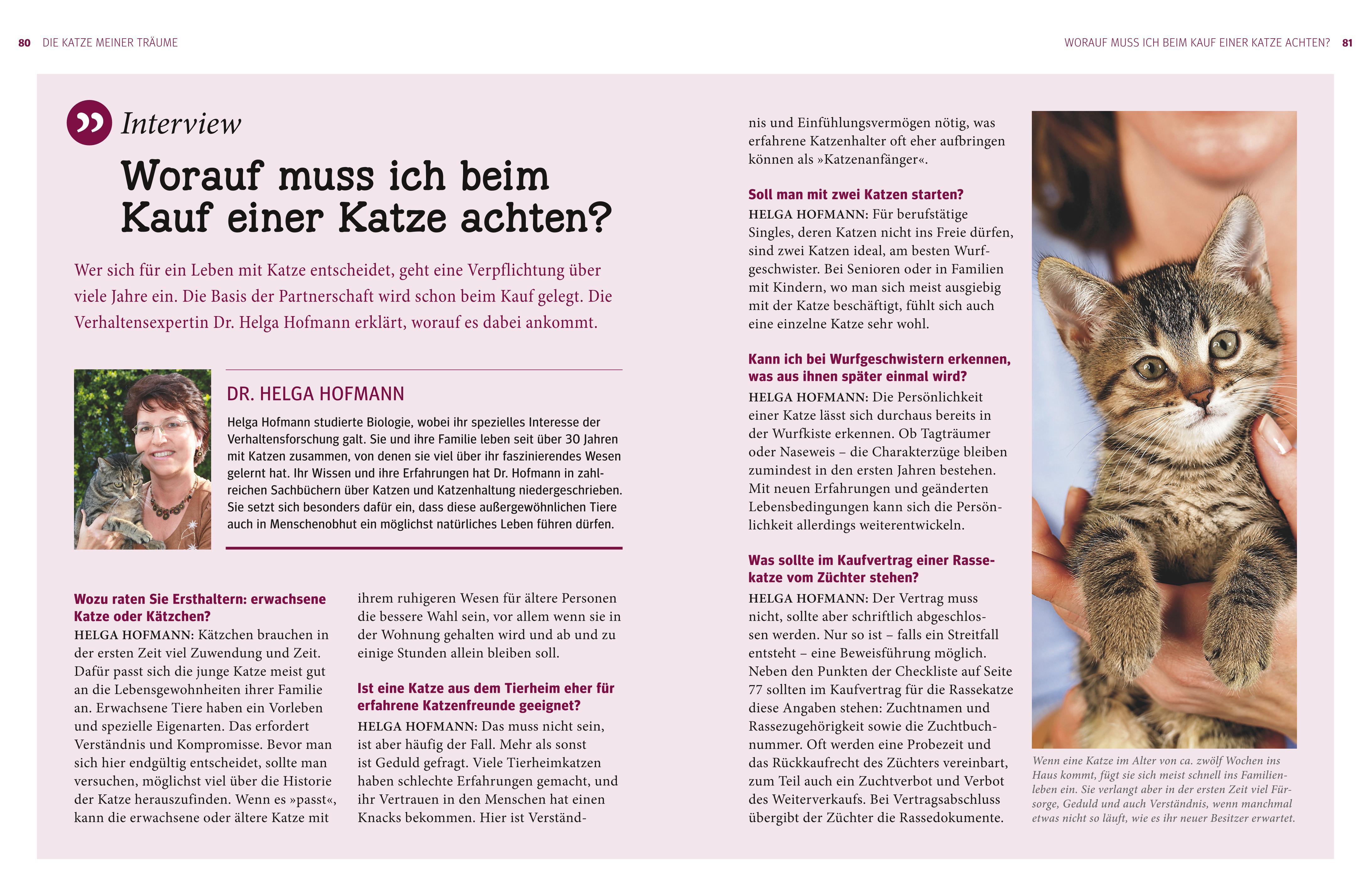 Beispielinhalt (Bild) Katzen. Das große Praxishandbuch