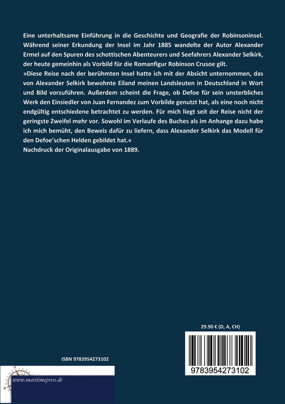 Rückseitencover Eine Reise nach Robinson-Crusoe-Insel