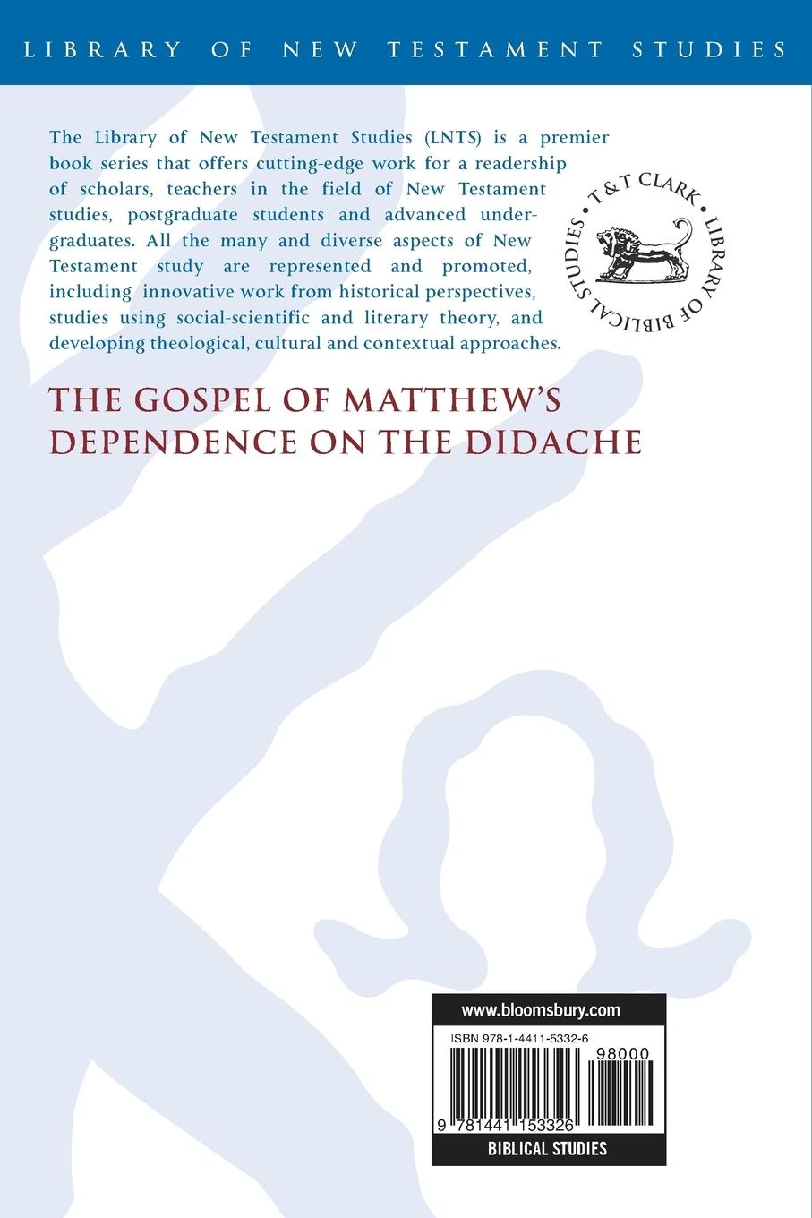 Rückseitencover The Gospel of Matthew's Dependence on the Didache