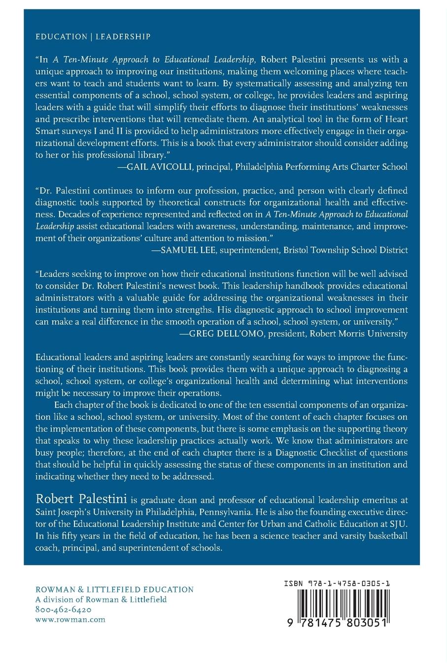 Rückseitencover Ten-Minute Approach to Educational Leadership