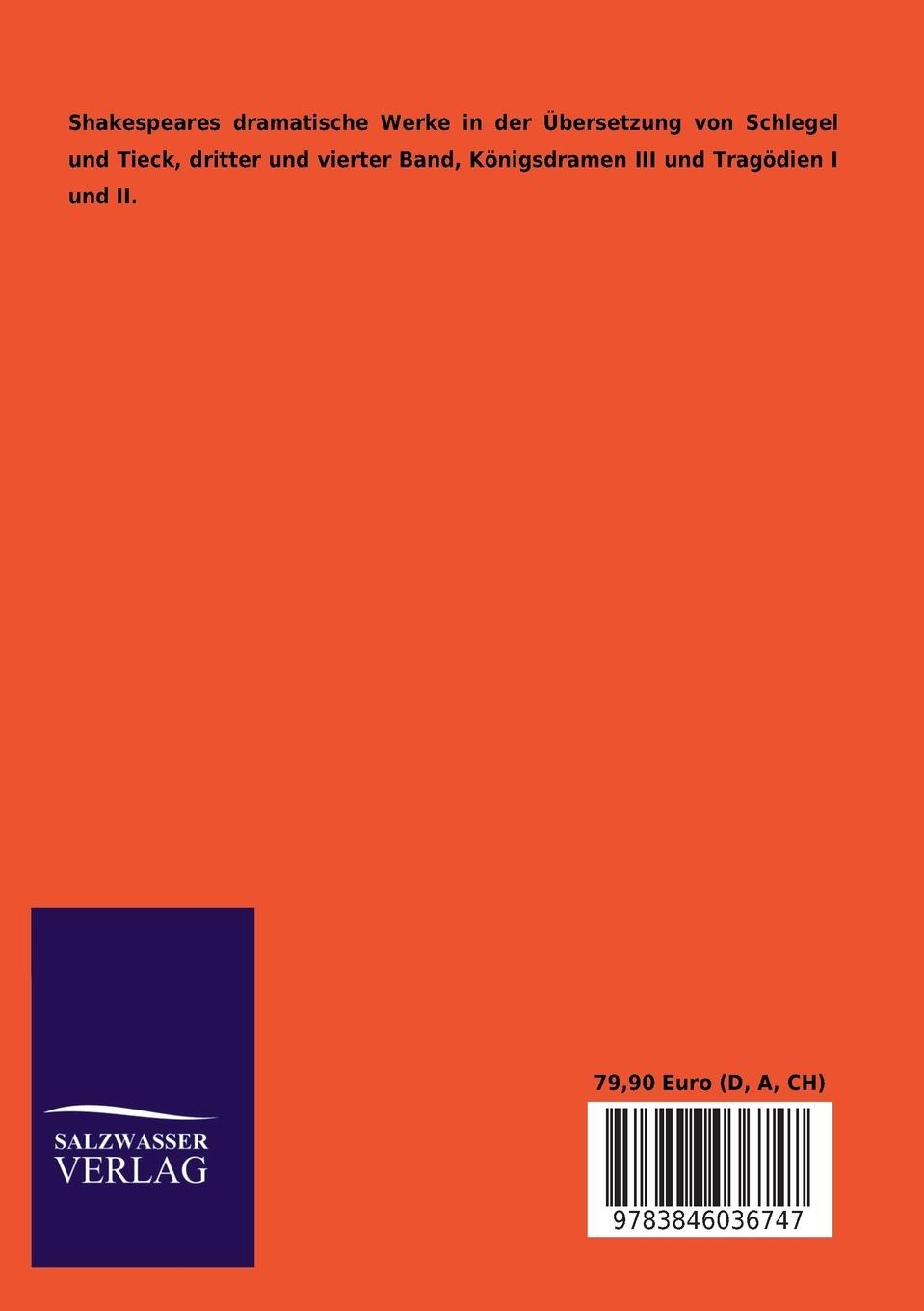 Rückseitencover Shakespeares dramatische Werke