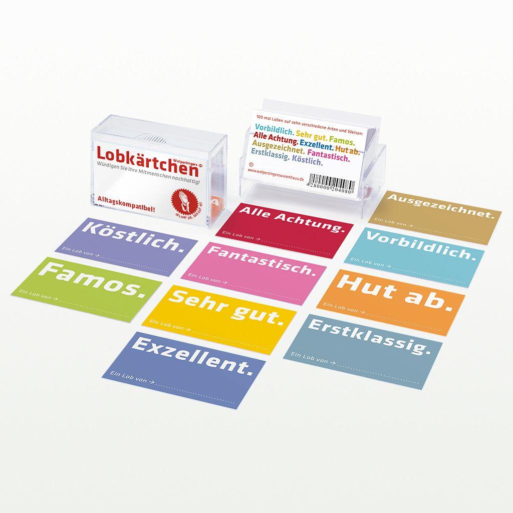 Beispielinhalt (Bild) Lobkärtchen Erwachsene / 100 Papierkärtchen
