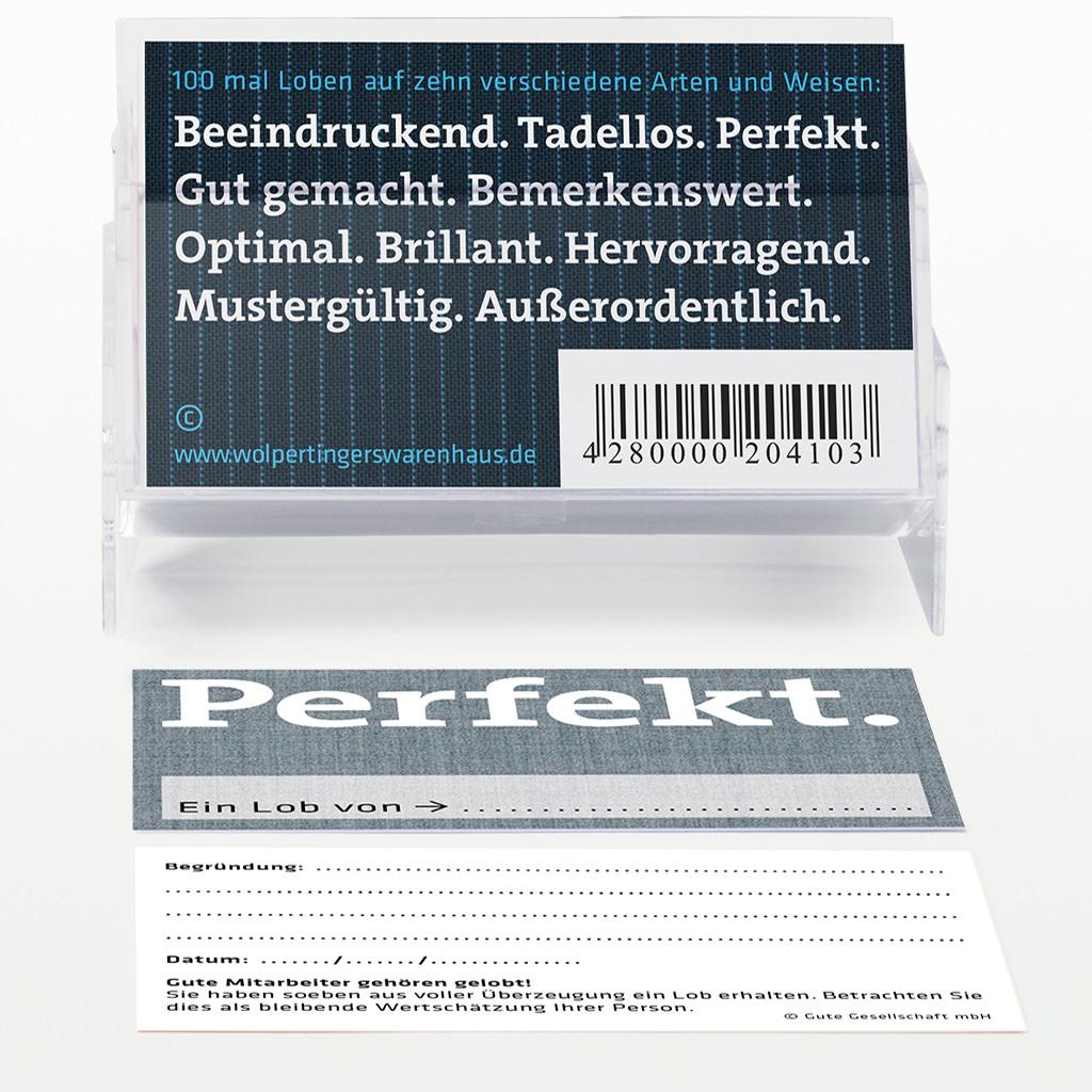 Rückseitencover Lobkärtchen Office / 100 Papierkärtchen