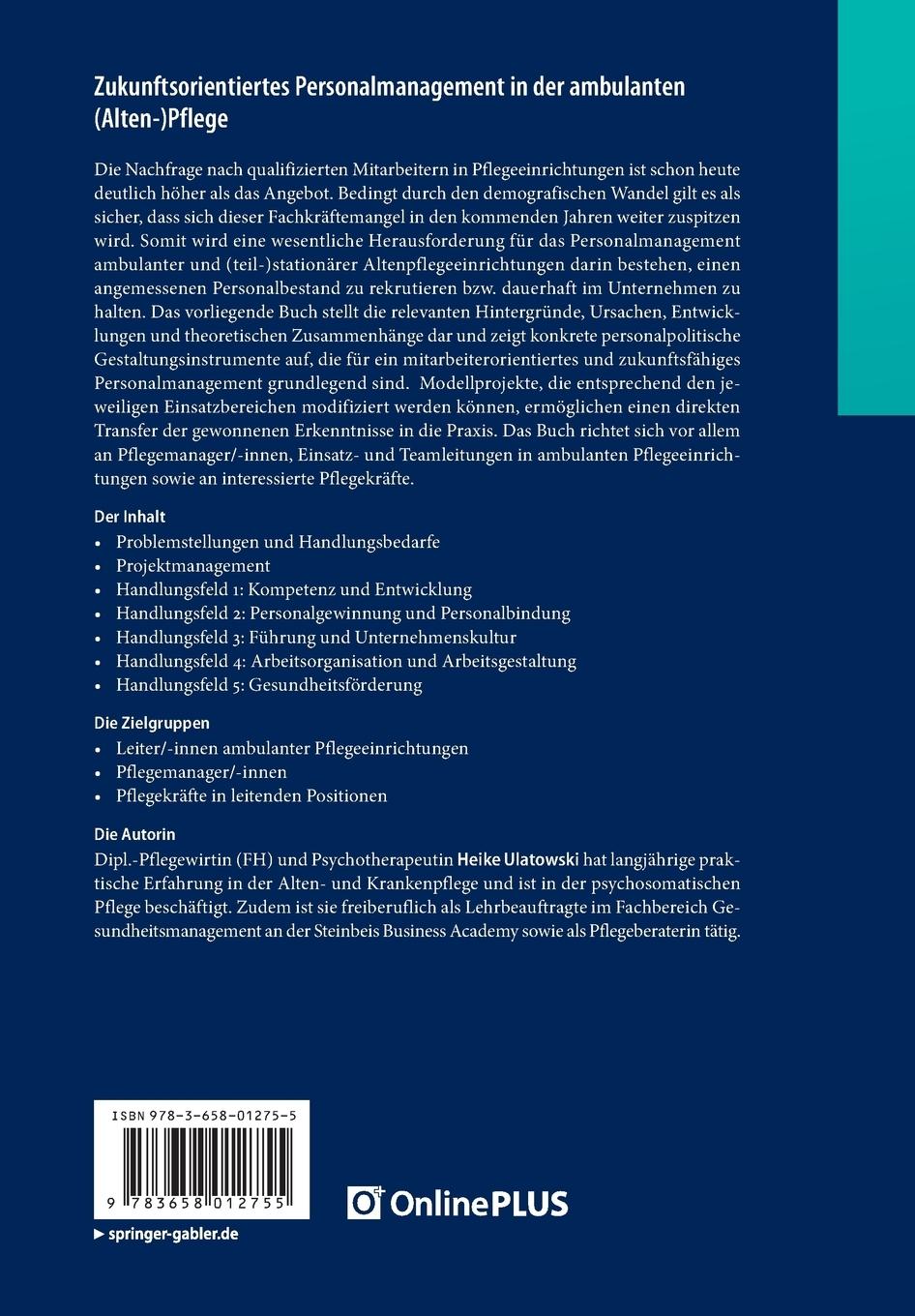 Rückseitencover Zukunftsorientiertes Personalmanagement in der ambulanten (Alten-)Pflege