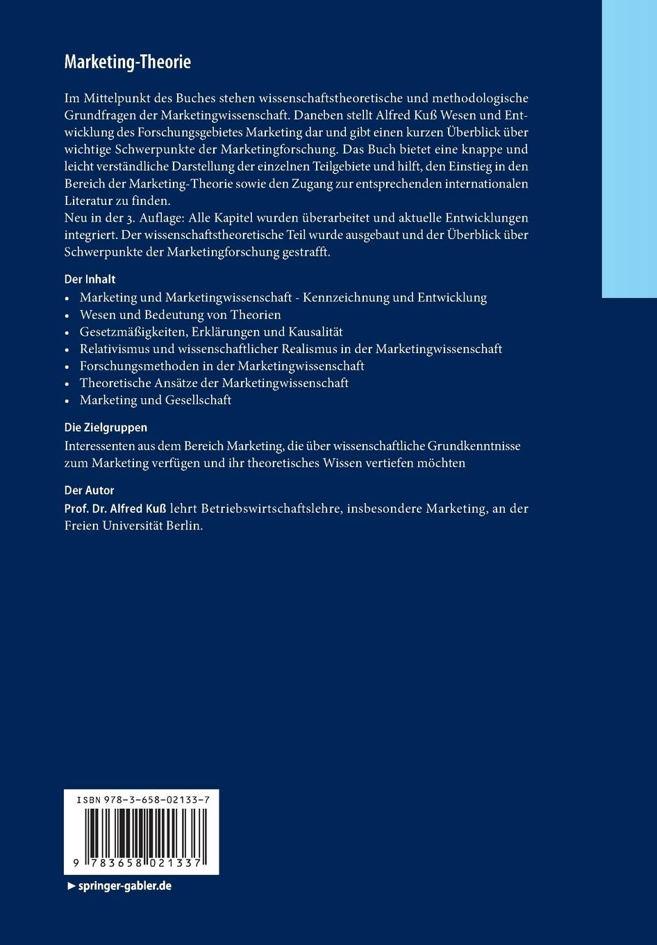 Rückseitencover Marketing-Theorie