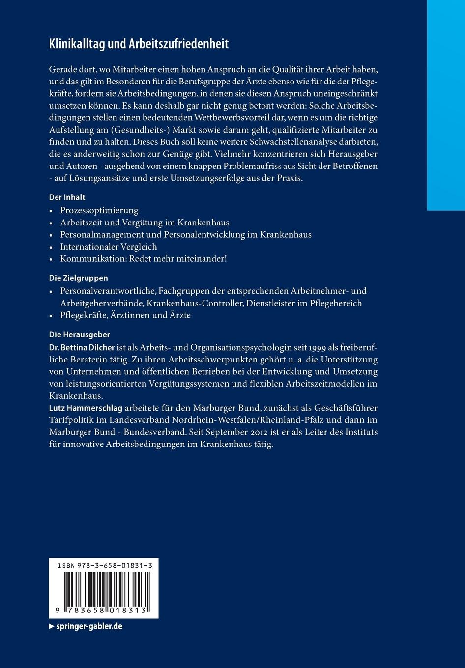 Rückseitencover Klinikalltag und Arbeitszufriedenheit