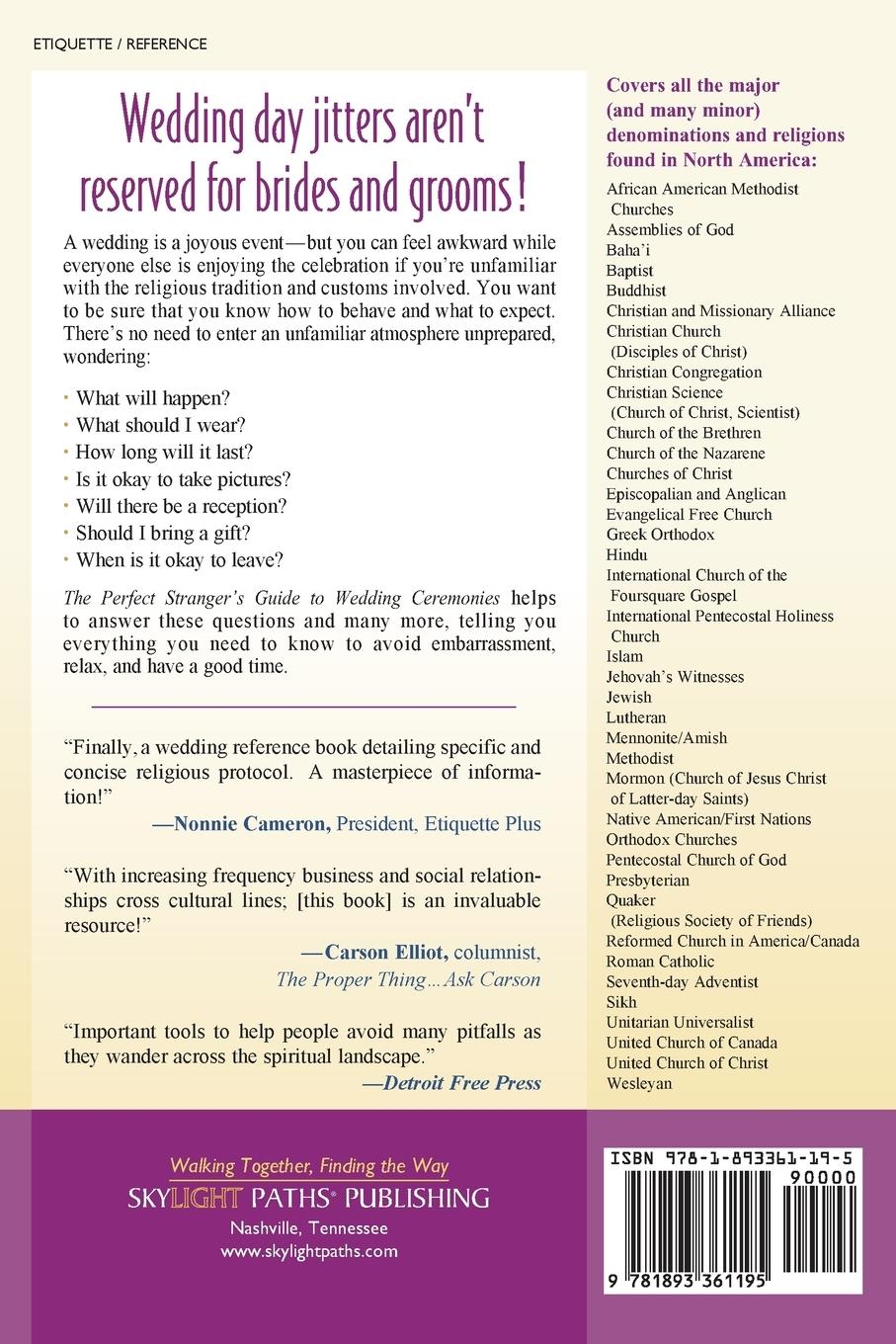 Rückseitencover The Perfect Stranger's Guide to Wedding Ceremonies