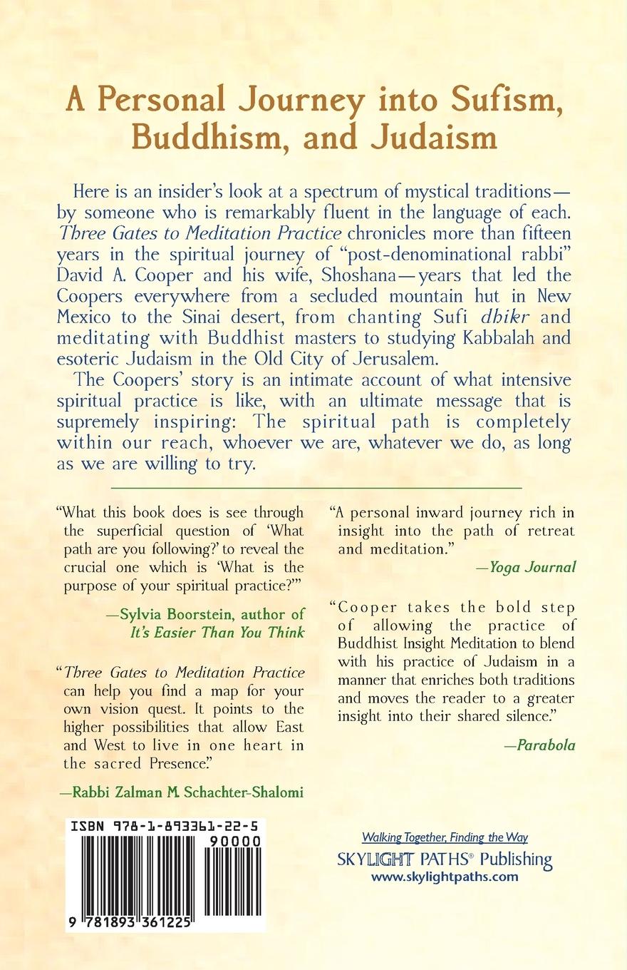 Rückseitencover Three Gates to Meditation Practices