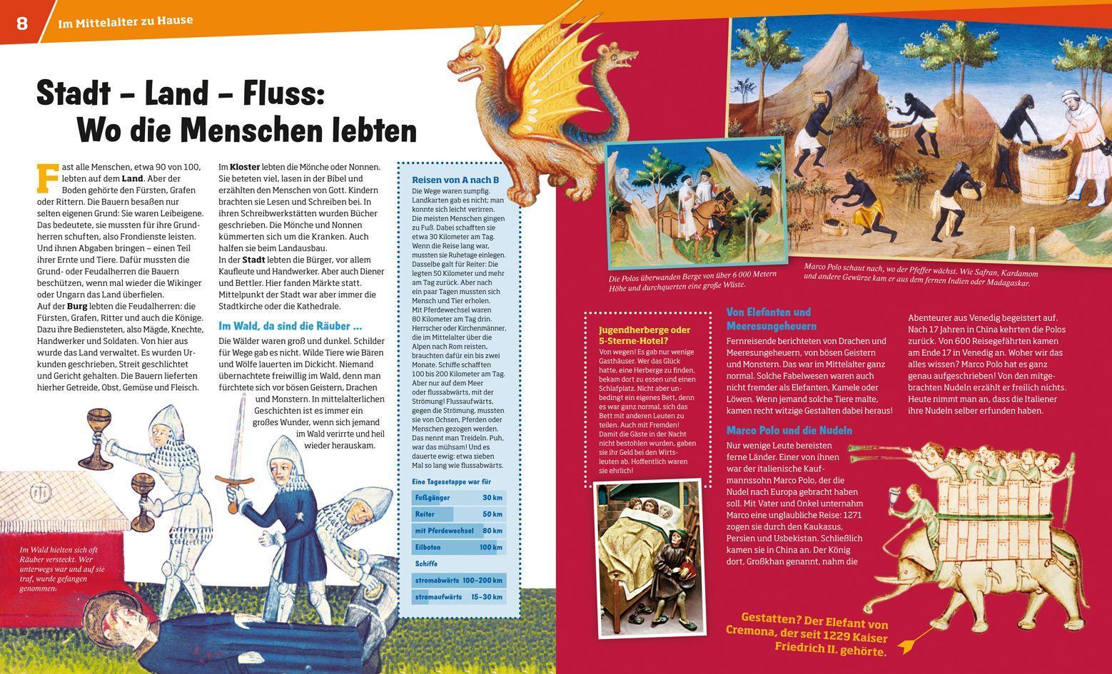 Beispielinhalt (Bild) WAS IST WAS Band 118 Mittelalter. Die Welt der Kaiser, Edelleute und Bauern