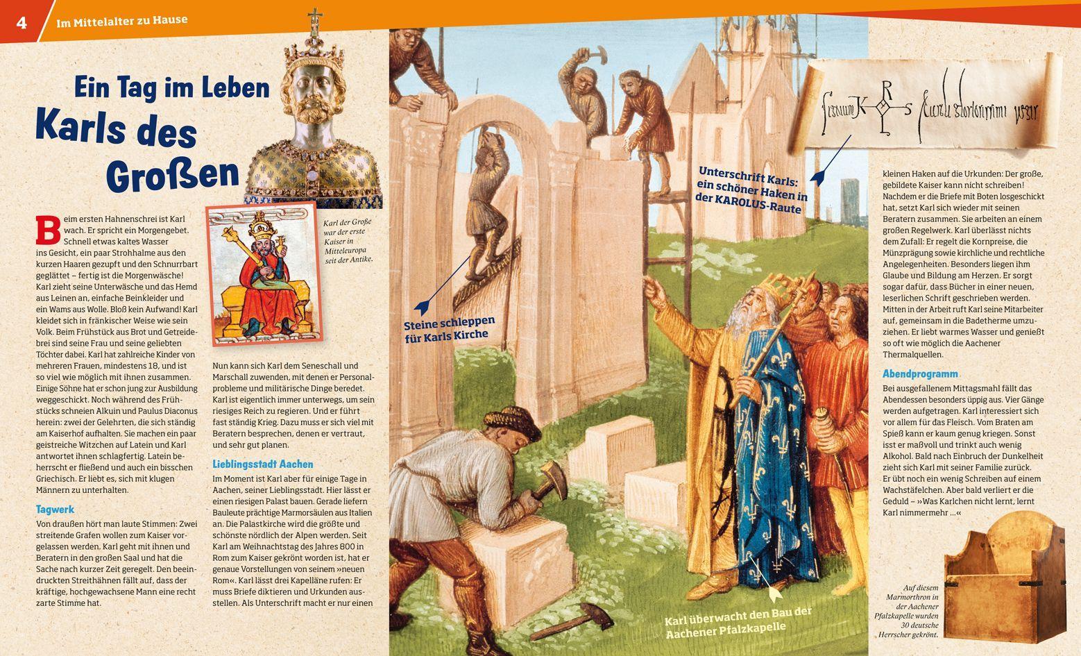 Beispielinhalt (Bild) WAS IST WAS Band 118 Mittelalter. Die Welt der Kaiser, Edelleute und Bauern