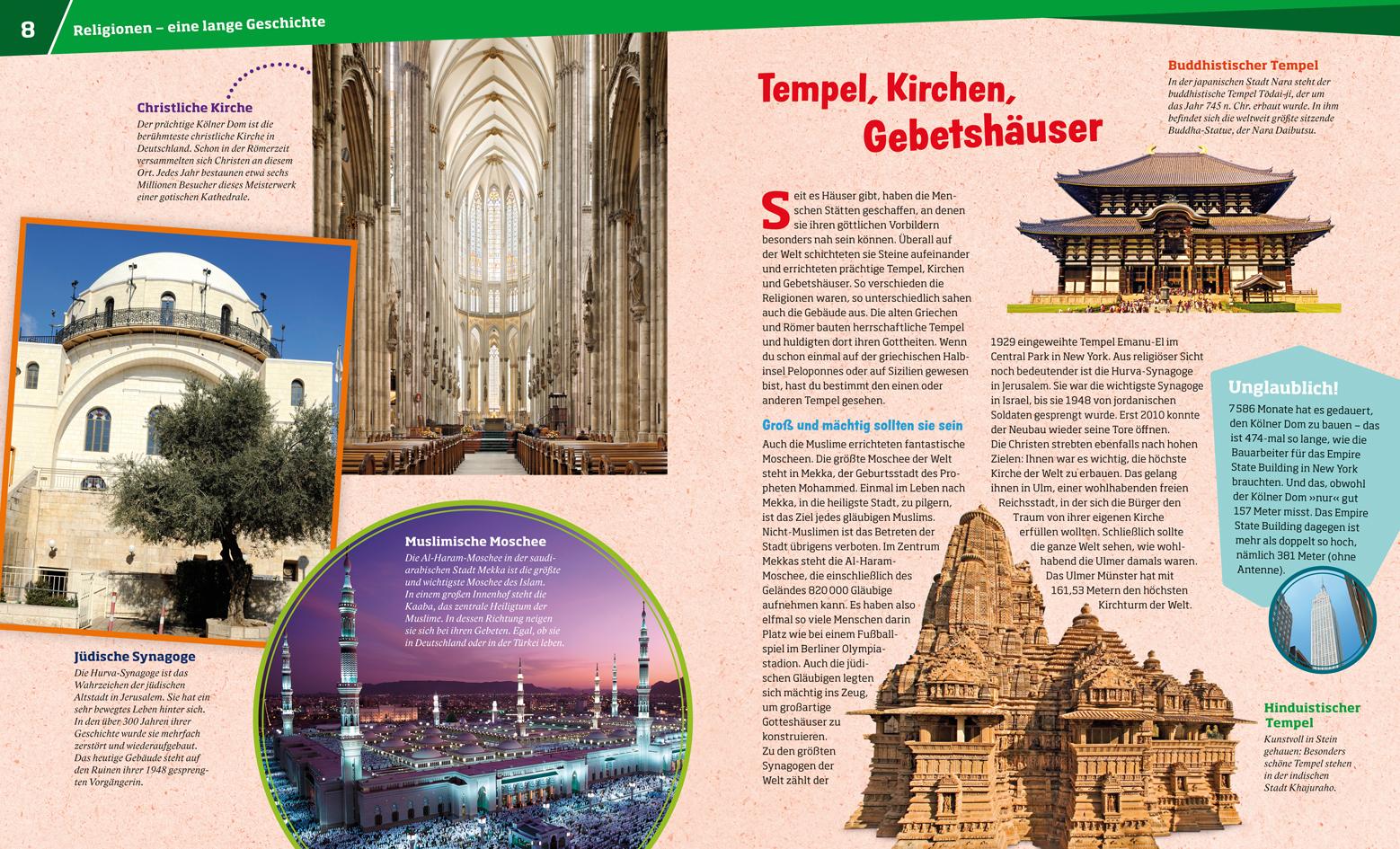 Beispielinhalt (Bild) WAS IST WAS Band 105 Religionen. Woran wir glauben