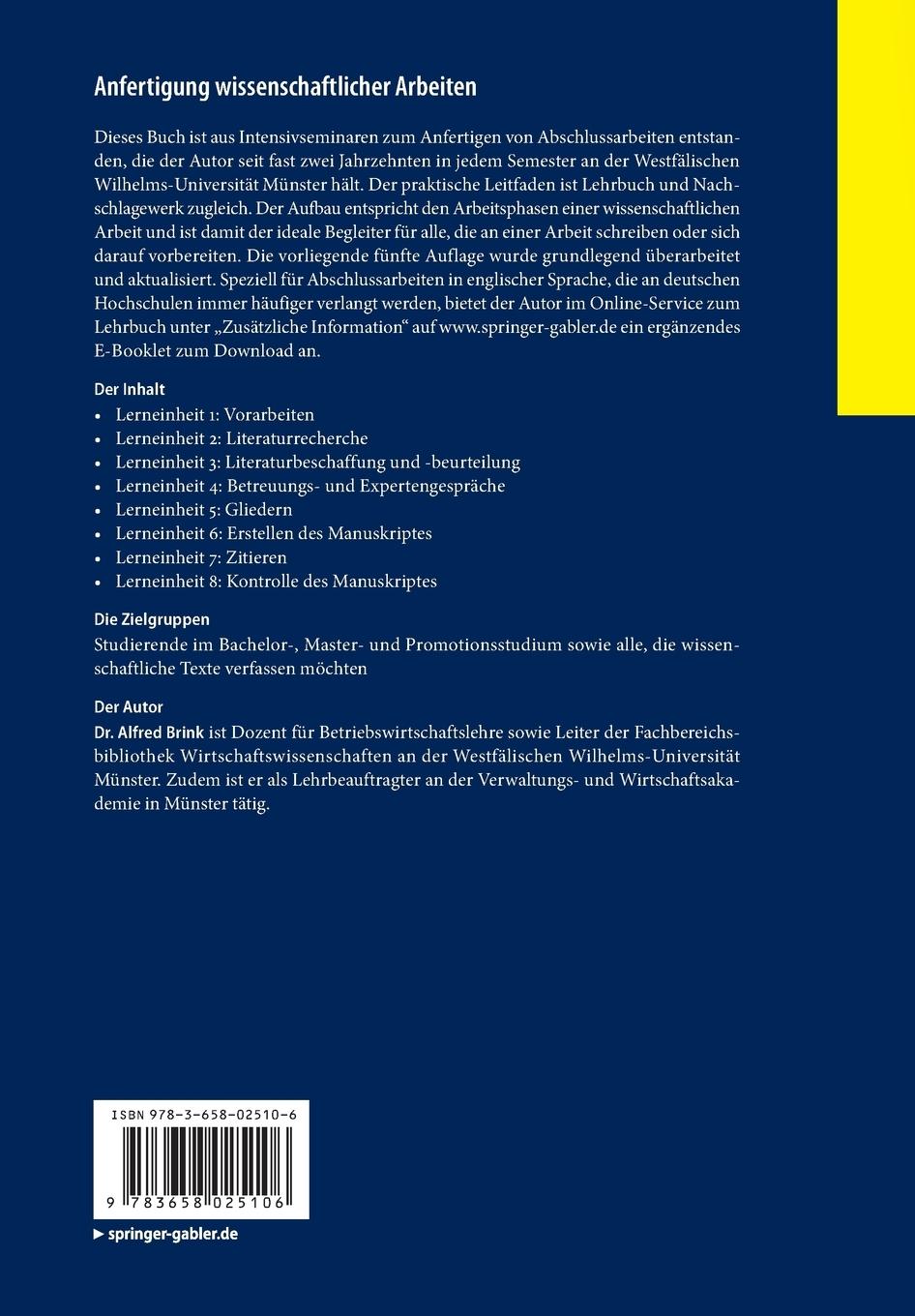 Rückseitencover Anfertigung wissenschaftlicher Arbeiten