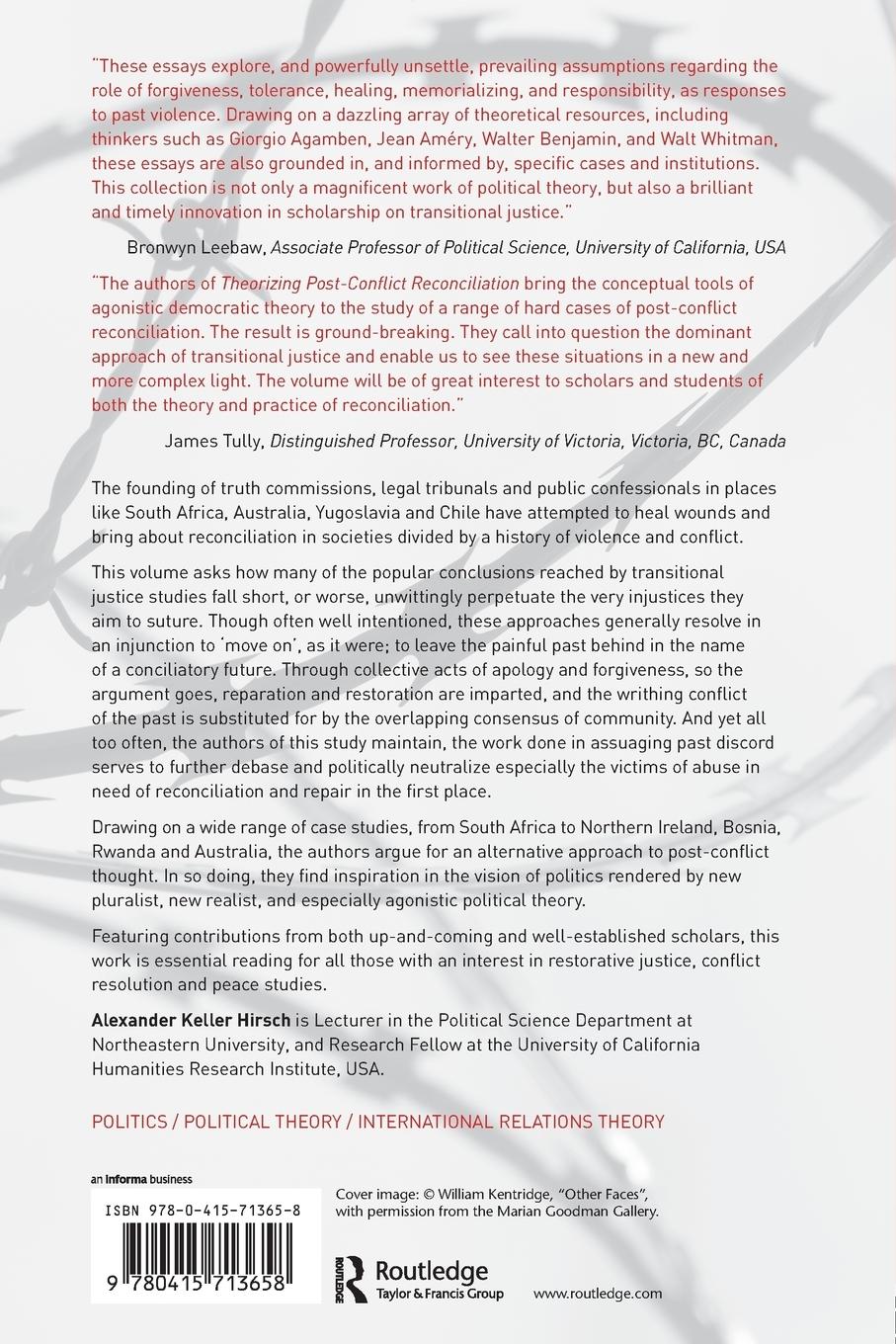 Rückseitencover Theorizing Post-Conflict Reconciliation