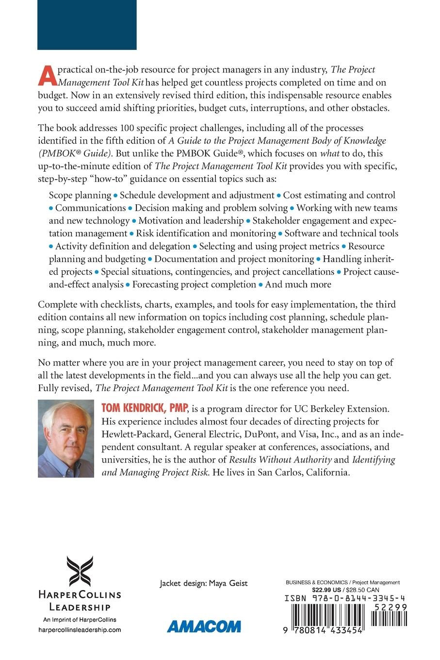 Rückseitencover The Project Management Tool Kit
