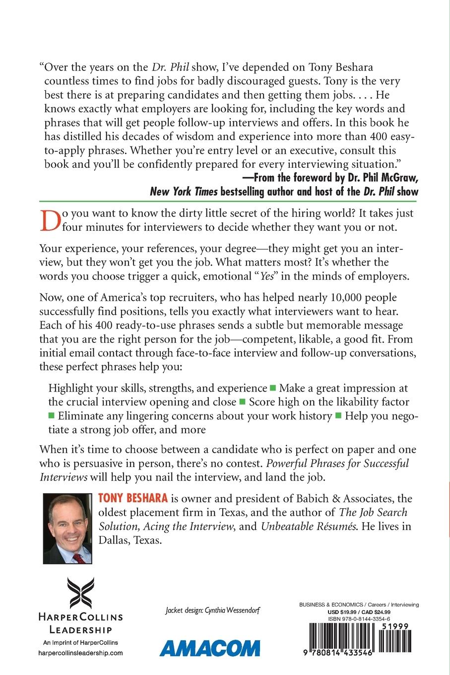 Rückseitencover Powerful Phrases for Successful Interviews