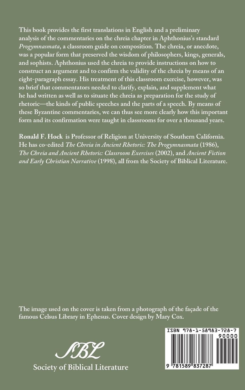 Rückseitencover The Chreia and Ancient Rhetoric