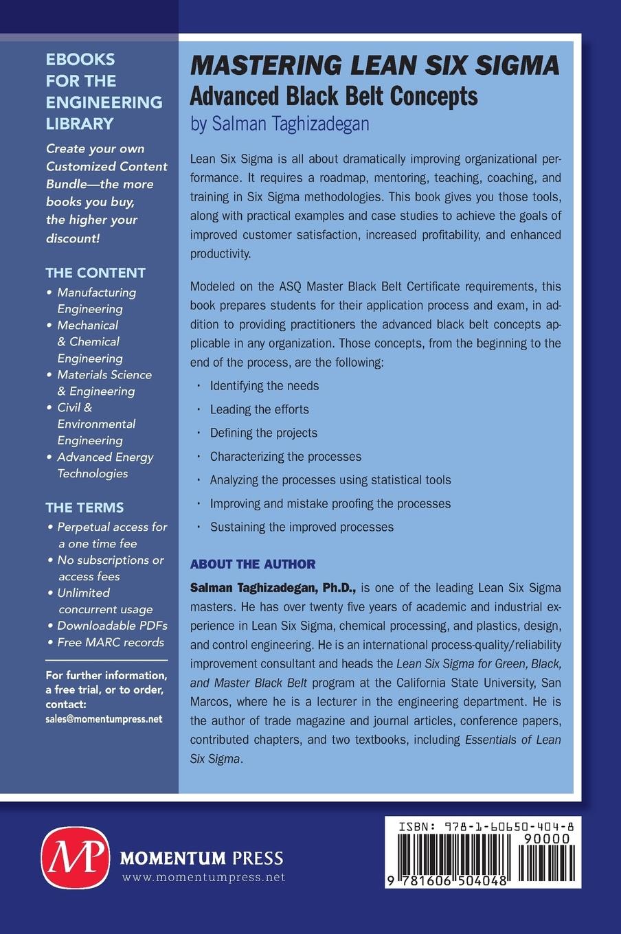 Rückseitencover Mastering Lean Six Sigma