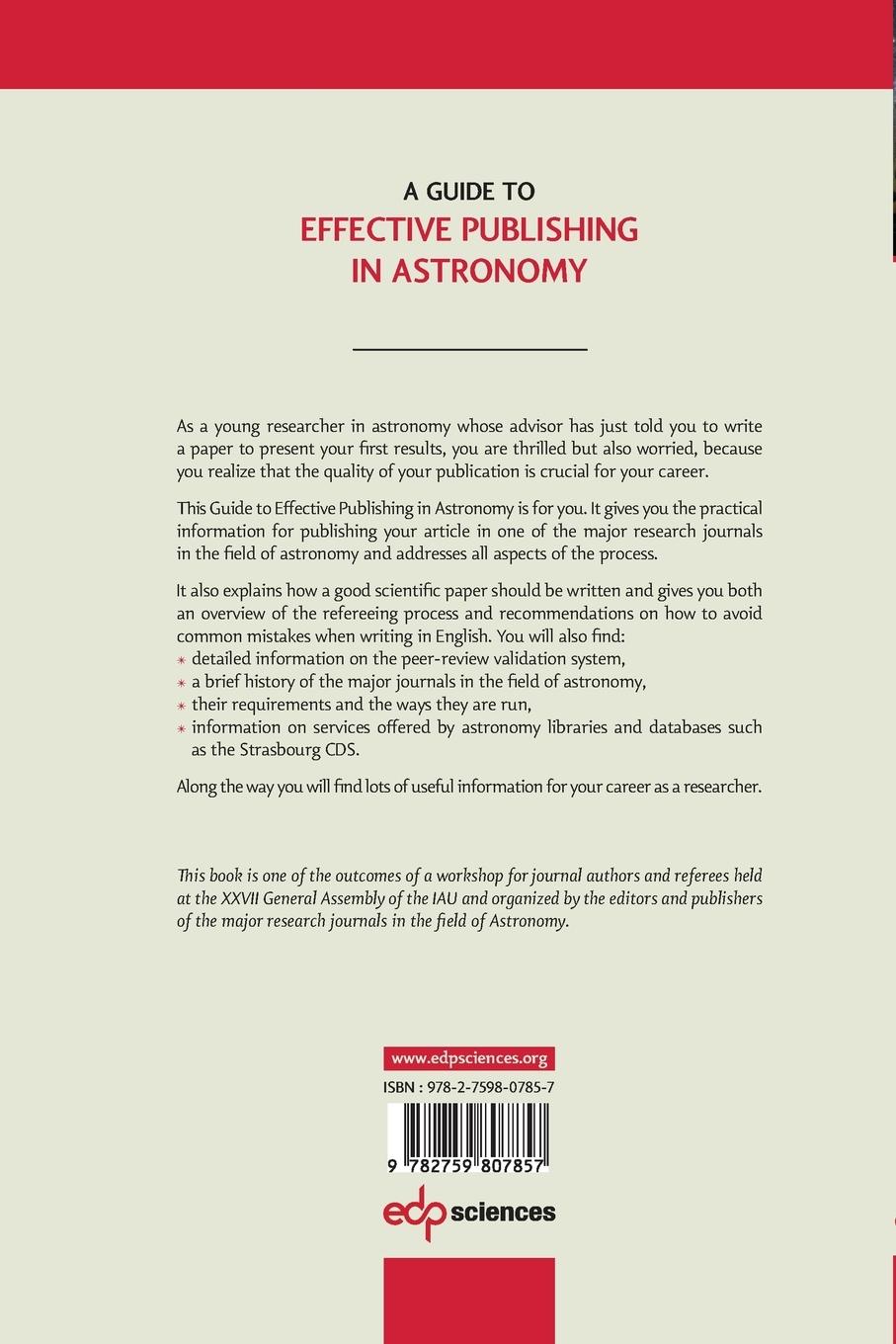 Rückseitencover A Guide to Effective Publishing in Astronomy