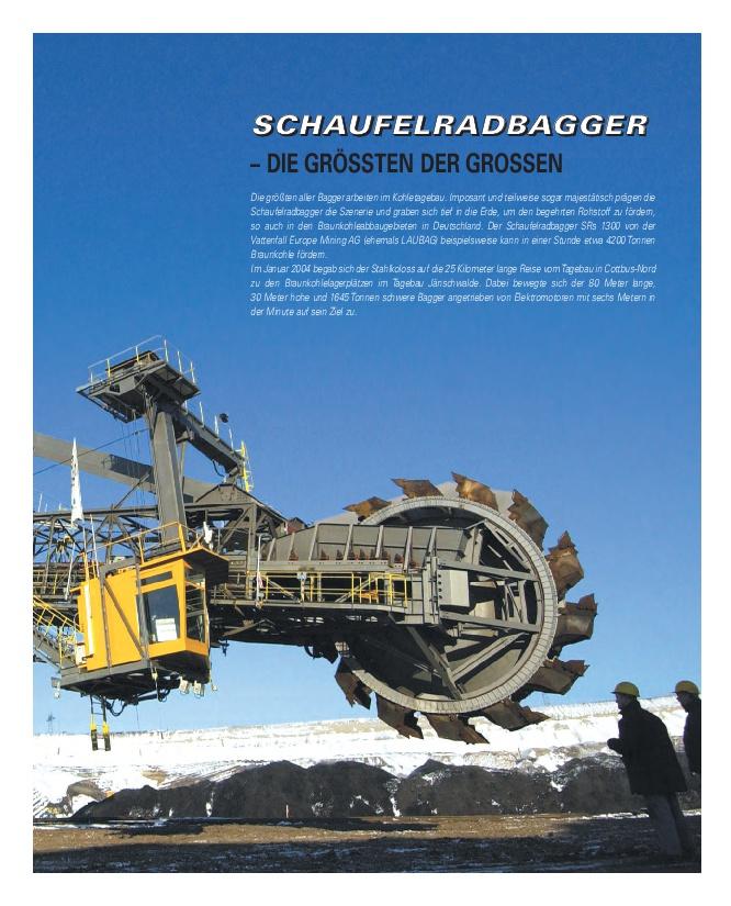 Beispielinhalt (Bild) Die größten Bagger