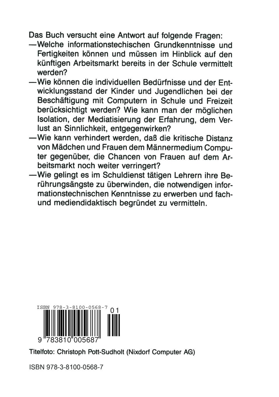 Rückseitencover Computer und Lernen