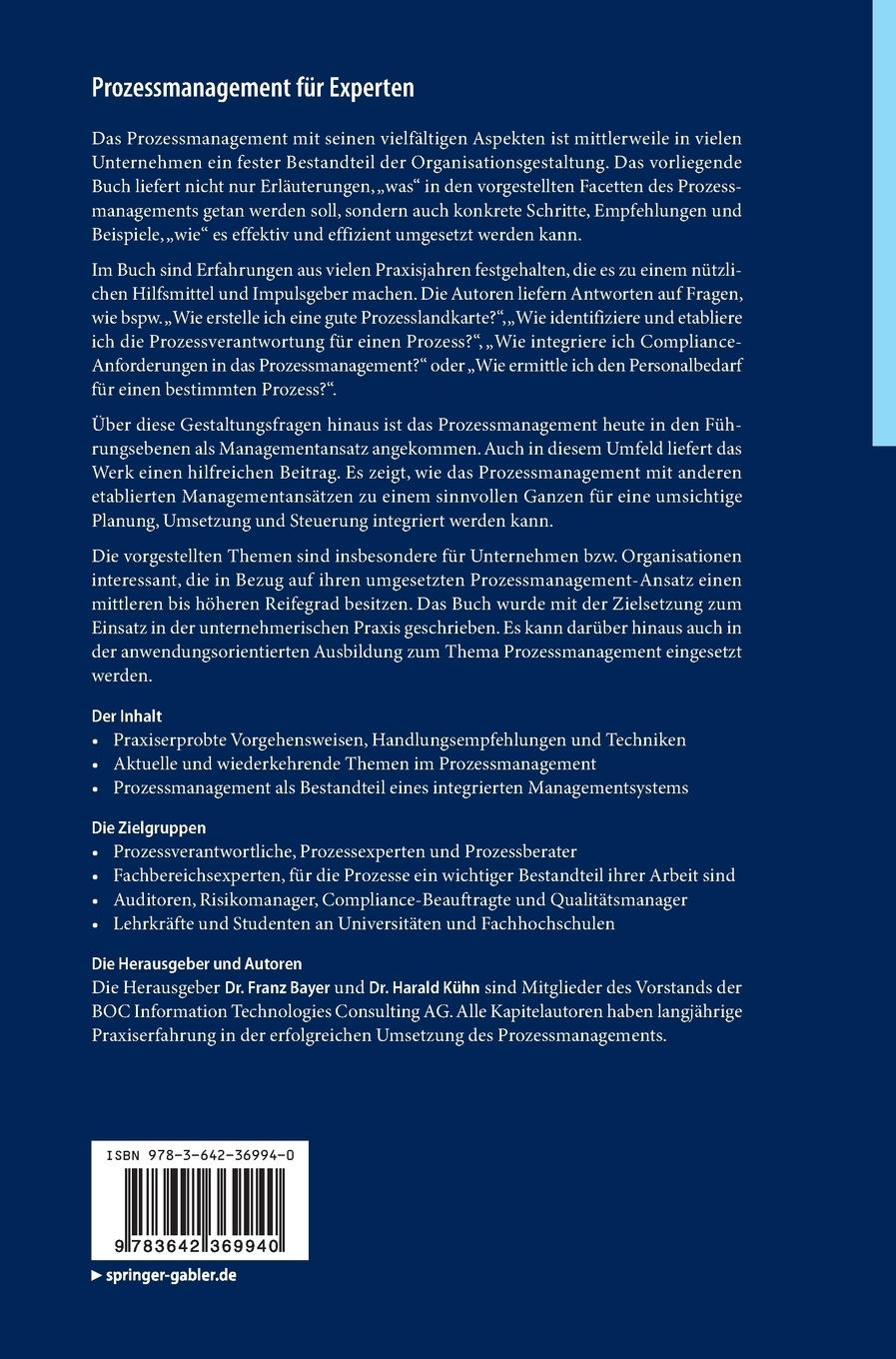 Rückseitencover Prozessmanagement für Experten