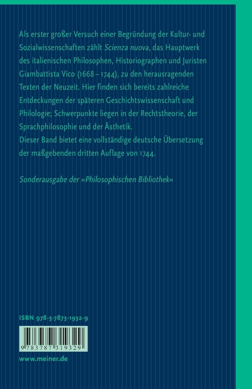 Rückseitencover Prinzipien einer neuen Wissenschaft über die gemeinsame Natur der Völker