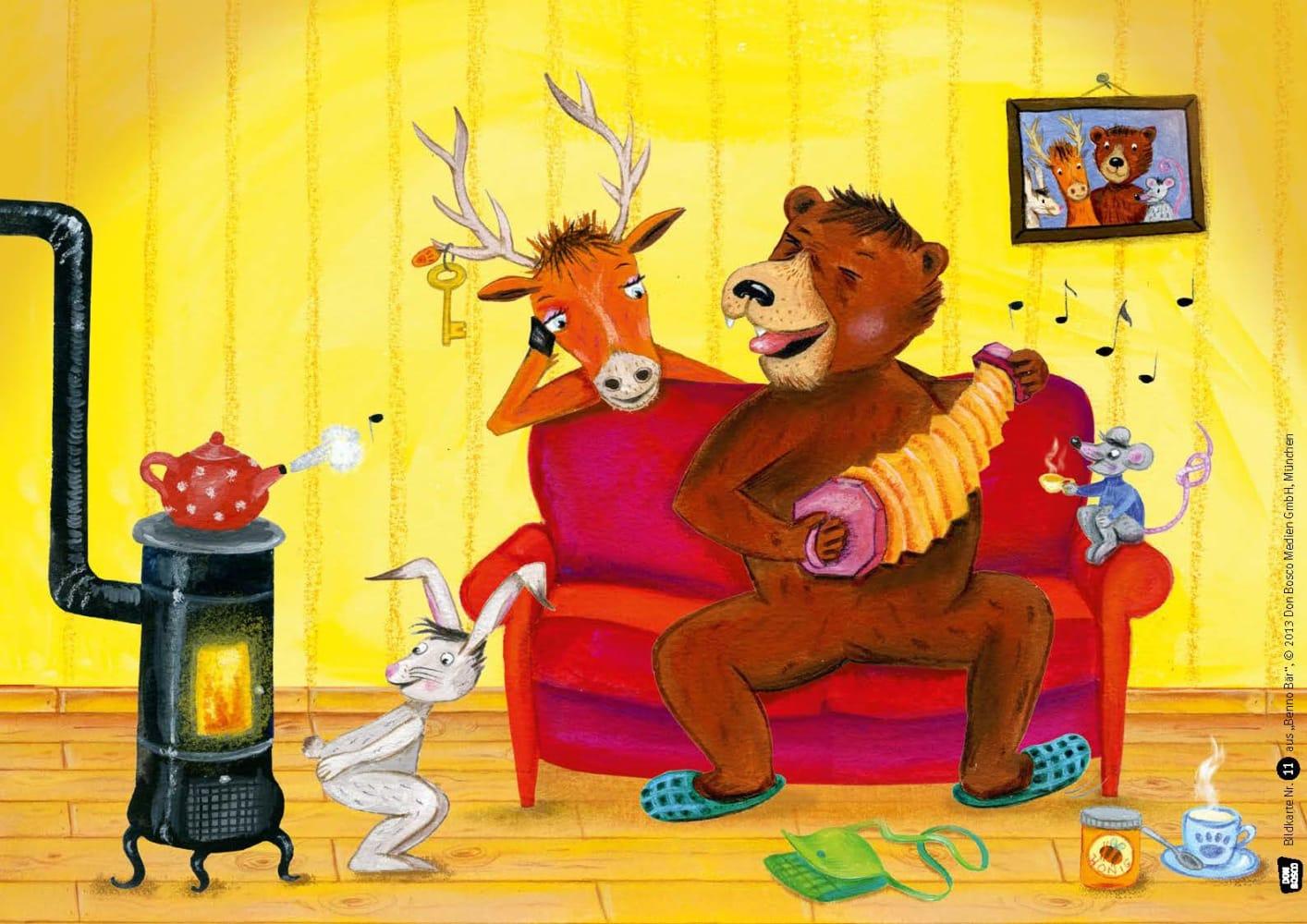 Beispielinhalt (Bild) Benno Bär. Kamishibai Bildkartenset.