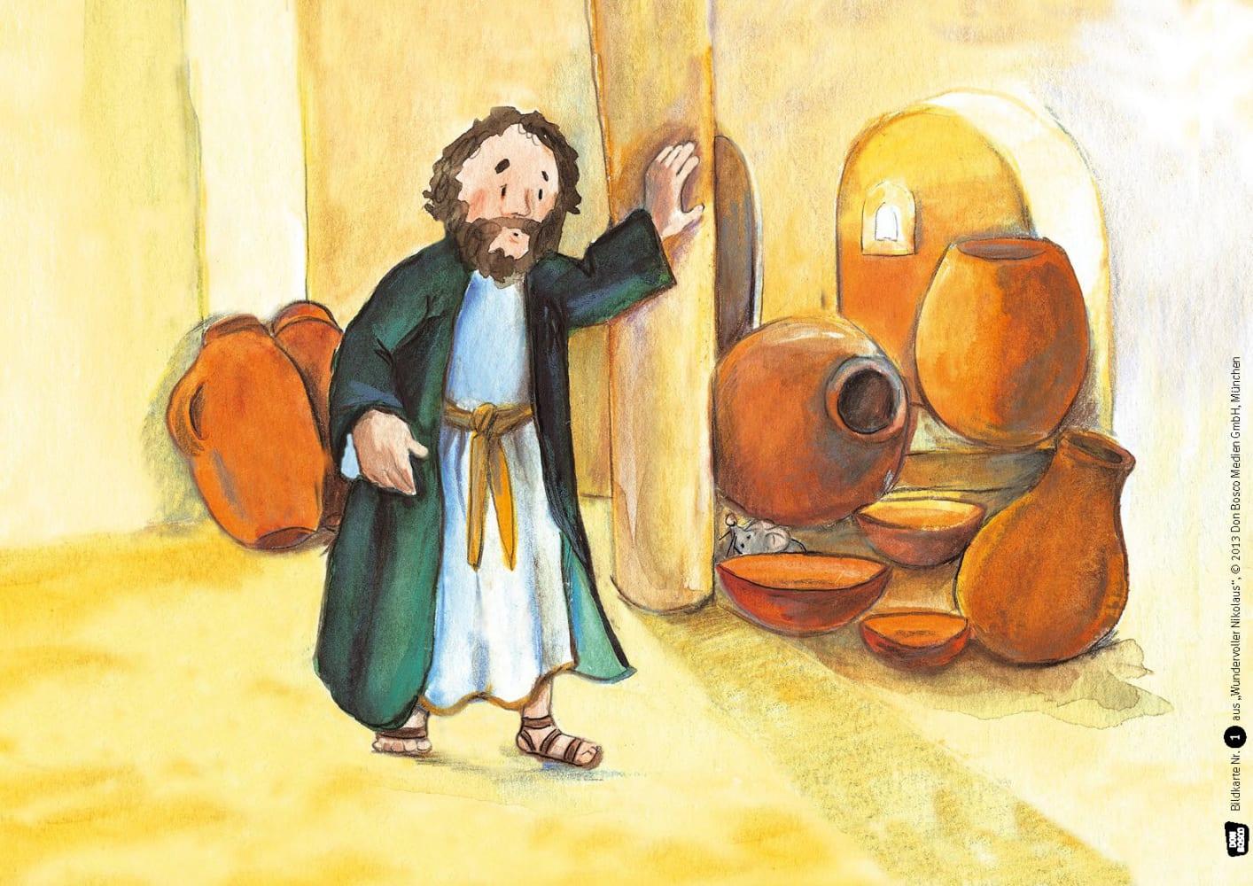 Beispielinhalt (Bild) Wundervoller Nikolaus. Kamishibai Bildkartenset.