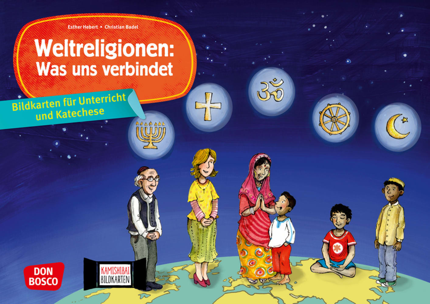Vorderes Coverbild Weltreligionen: Was uns verbindet. Kamishibai Bildkartenset.