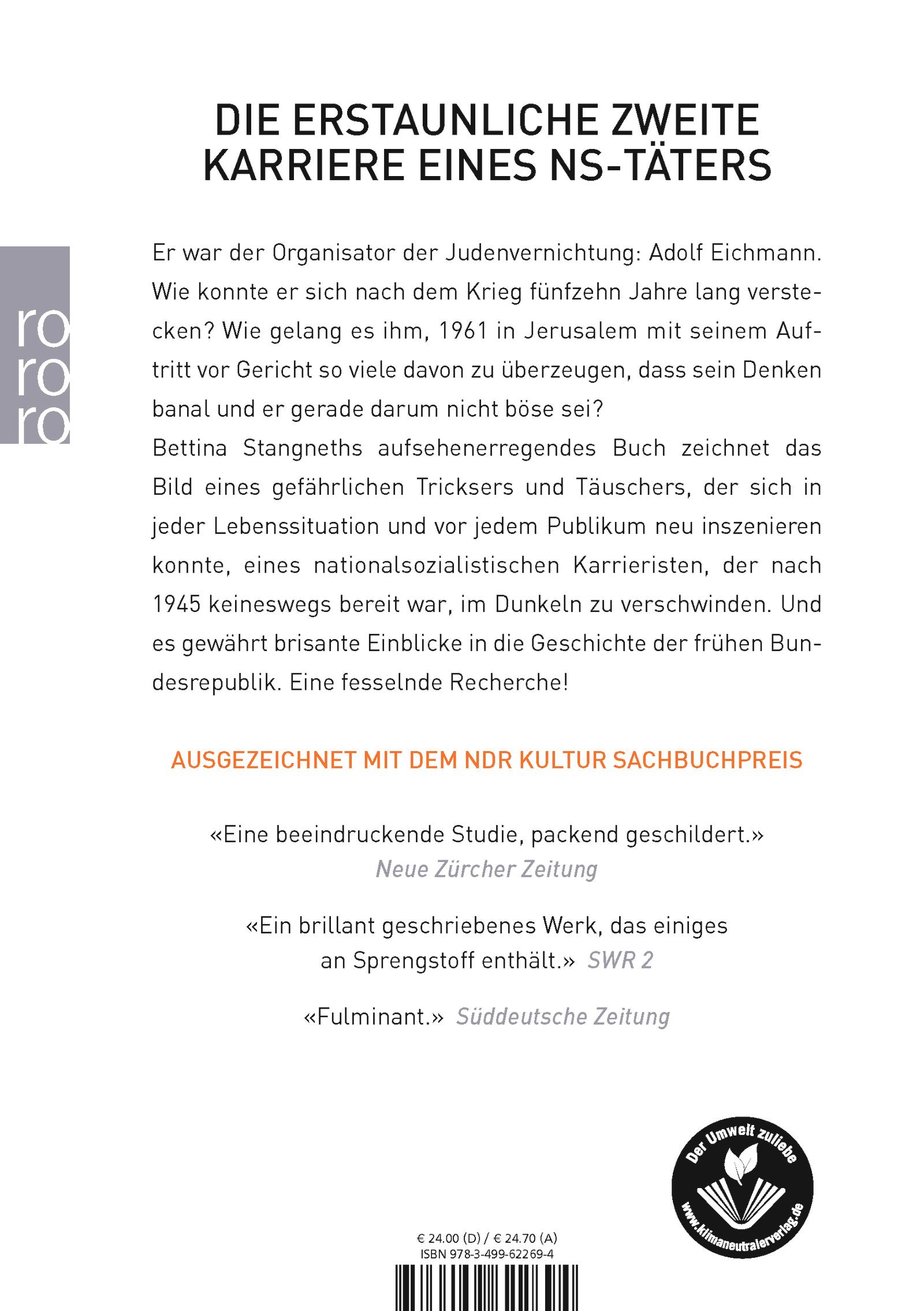 Rückseitencover Eichmann vor Jerusalem