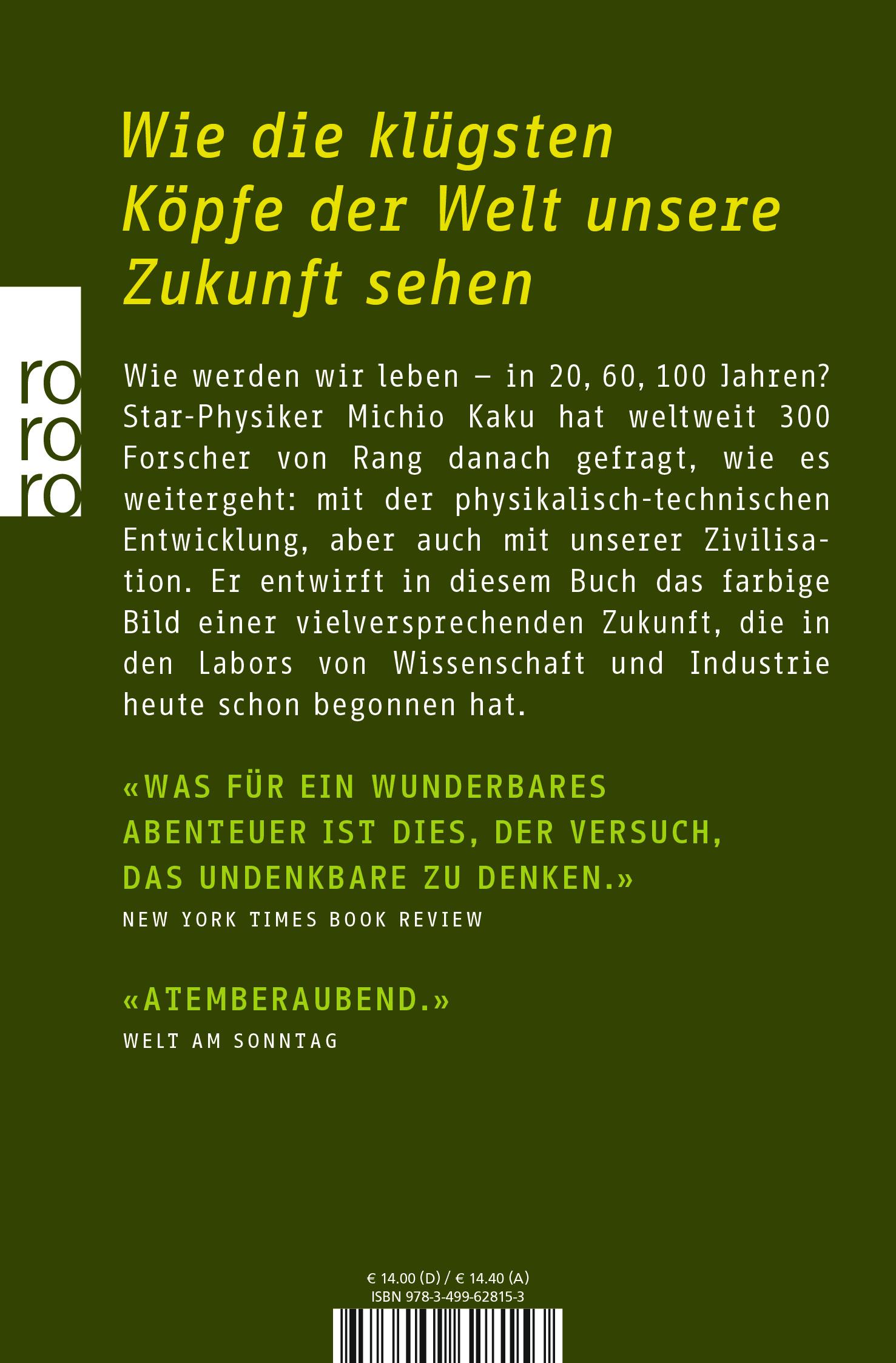 Rückseitencover Die Physik der Zukunft