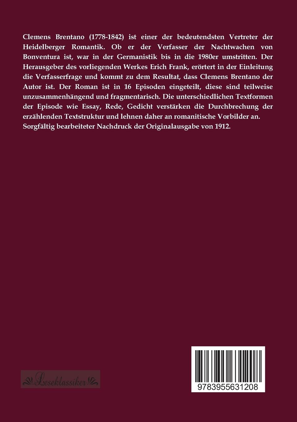 Rückseitencover Nachtwachen von Bonaventura