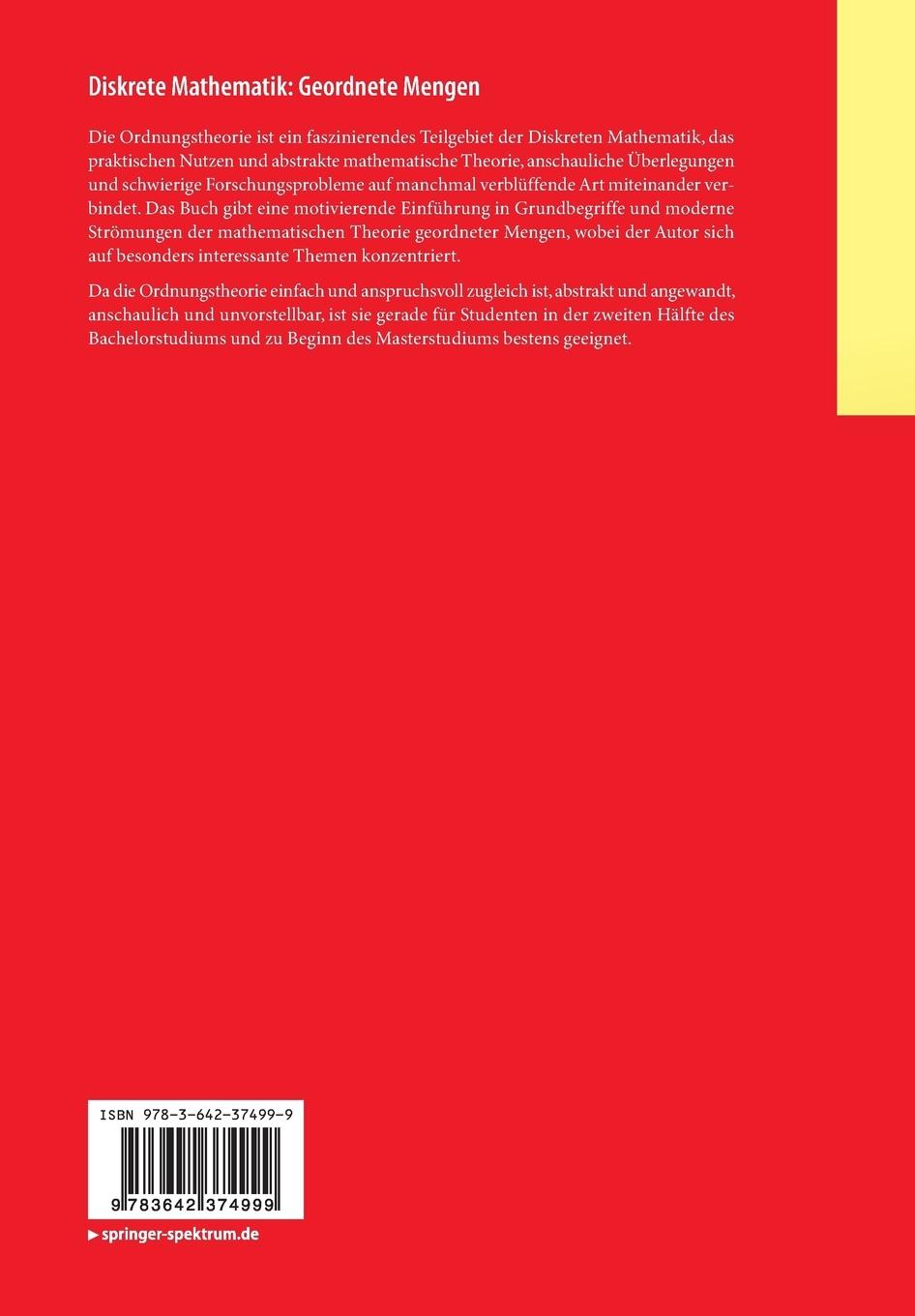 Rückseitencover Diskrete Mathematik: Geordnete Mengen