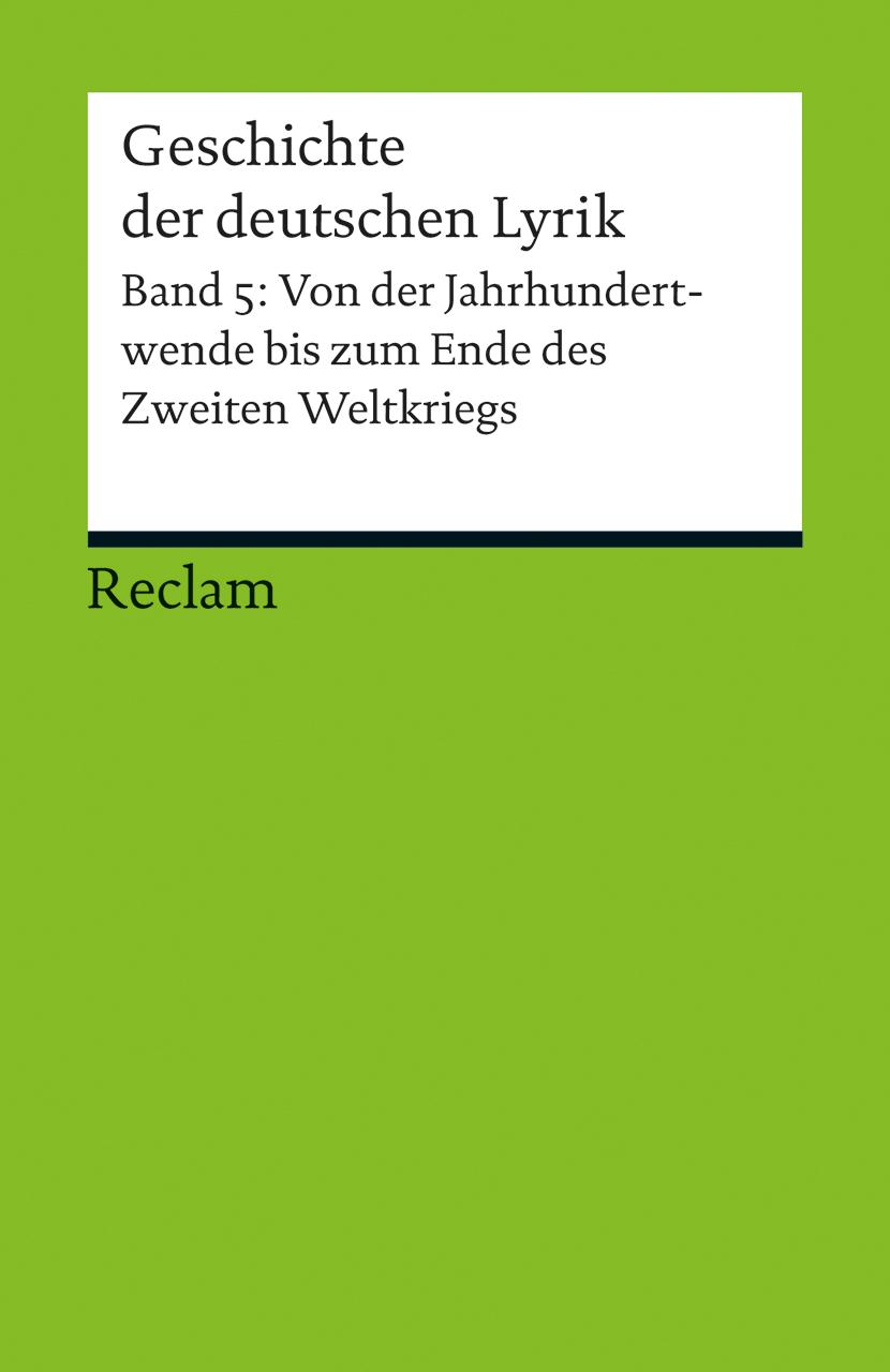 Vorderes Coverbild Geschichte der deutschen Lyrik