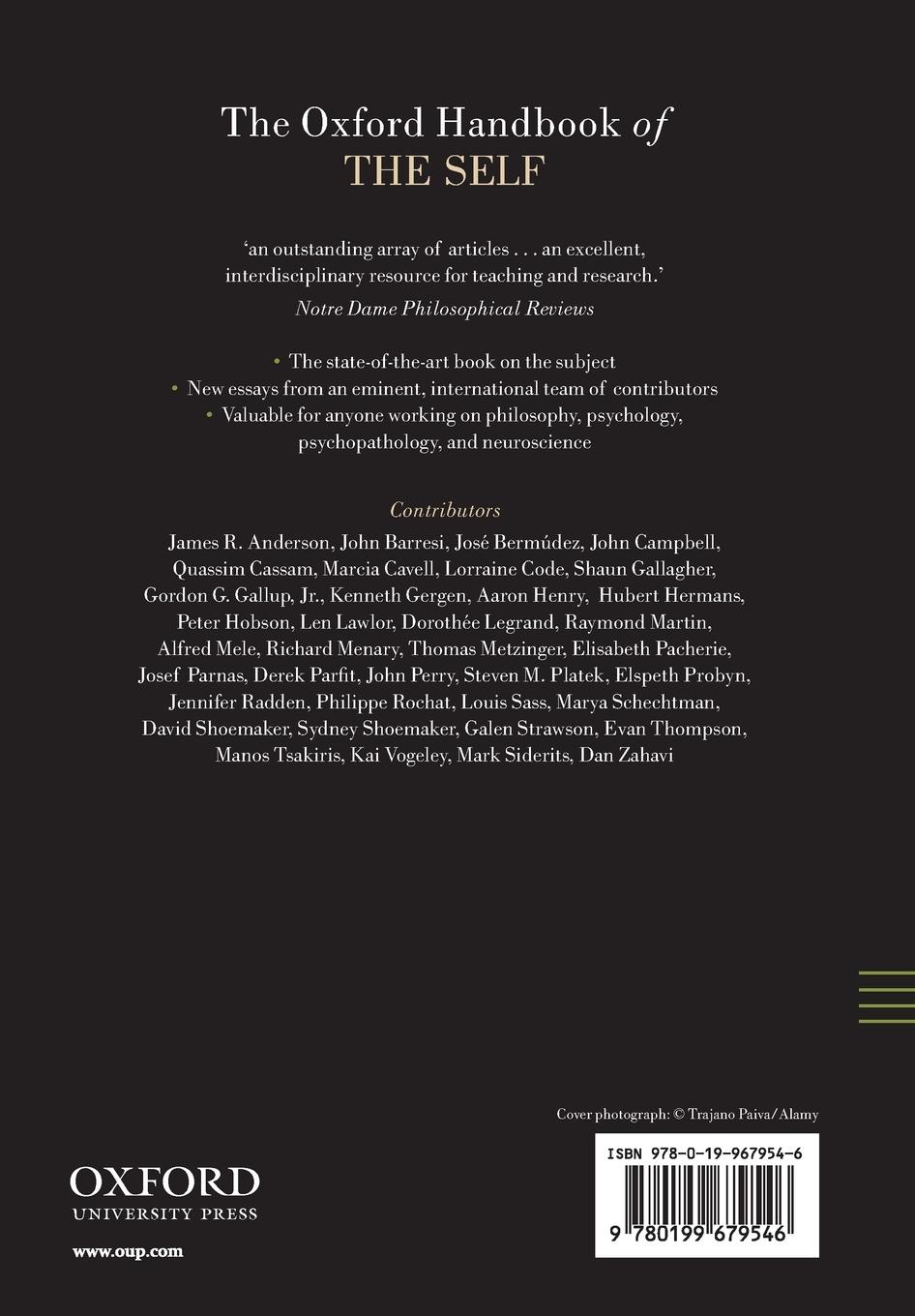 Rückseitencover The Oxford Handbook of the Self