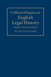 Vorderes Coverbild Collected Papers on English Legal History 3 Volume Set