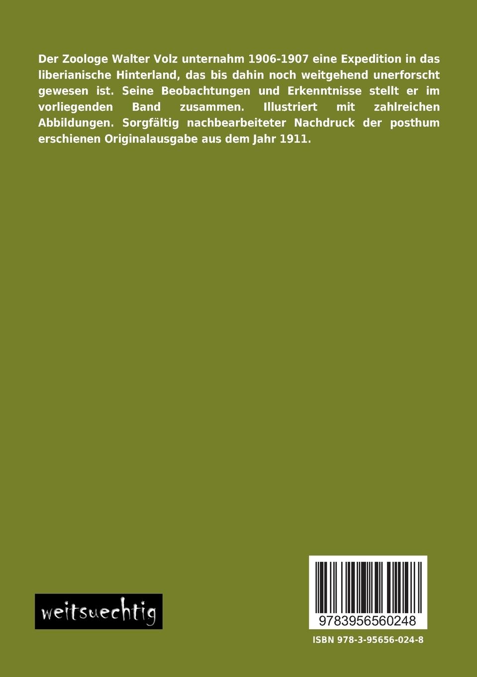 Rückseitencover Reise durch das Hinterland von Liberia im Winter 1906-1907