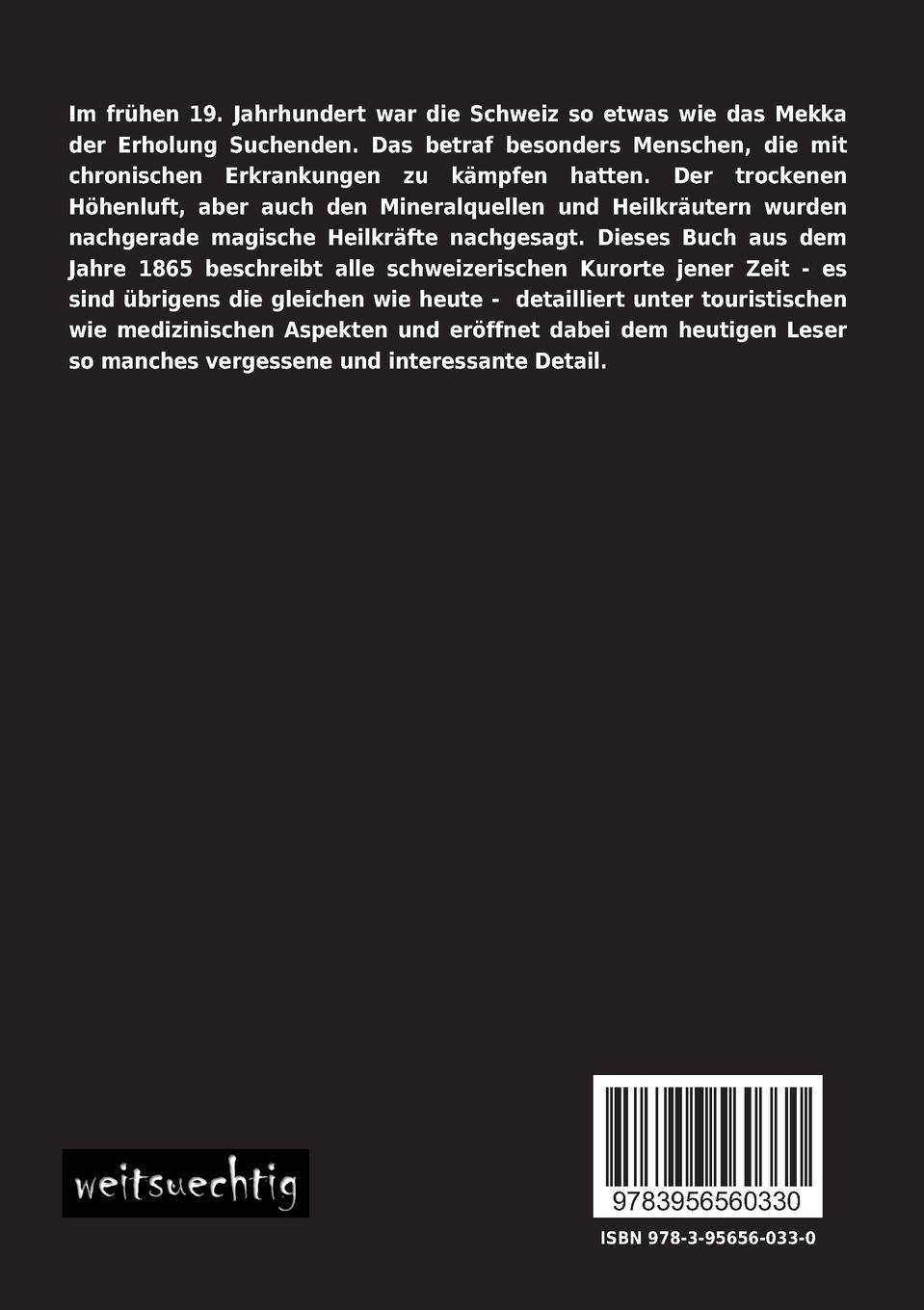 Rückseitencover Alle schweizerischen Kurorte im 19. Jahrhundert