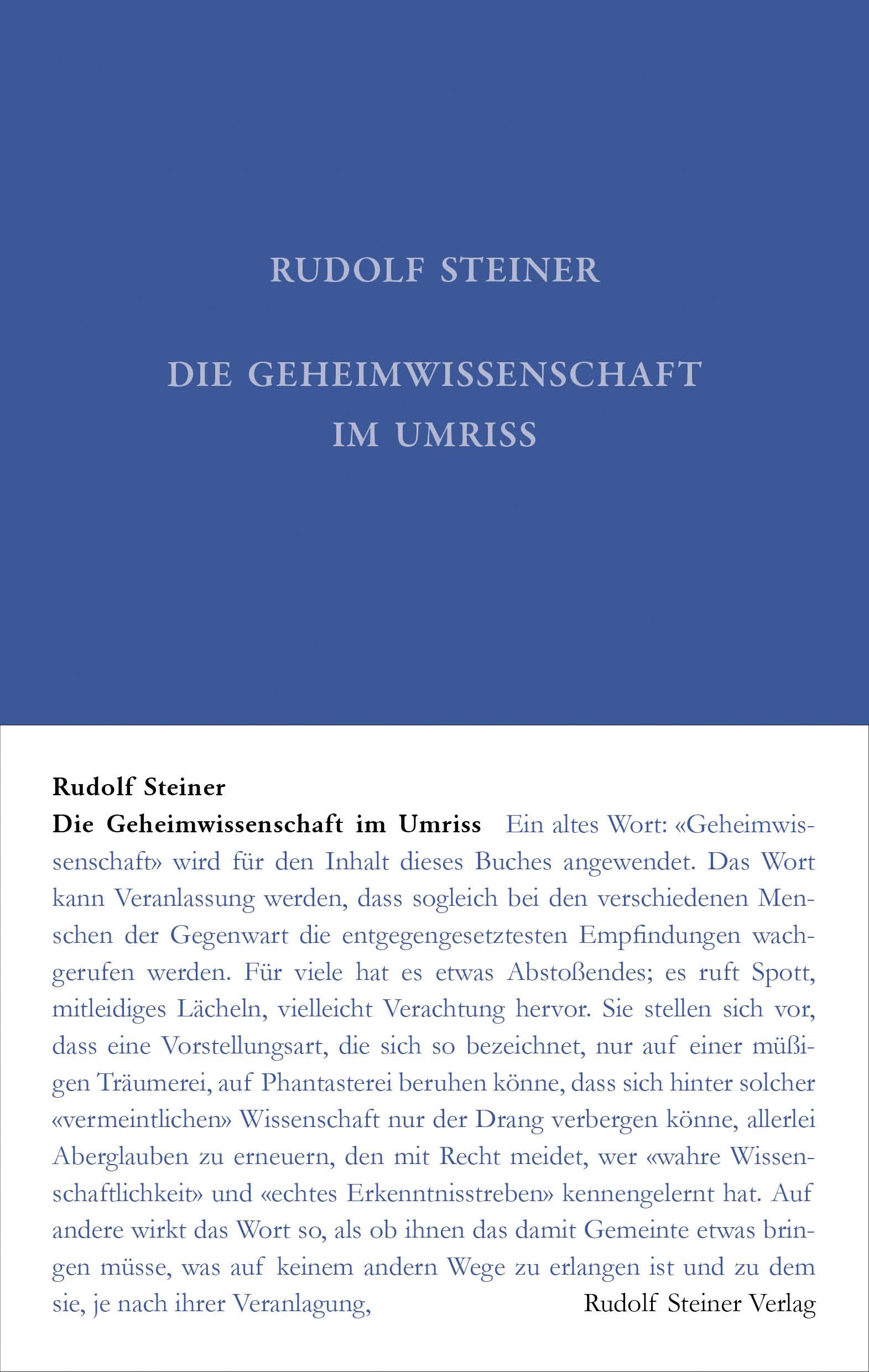 Vorderes Coverbild Die Geheimwissenschaft im Umriss