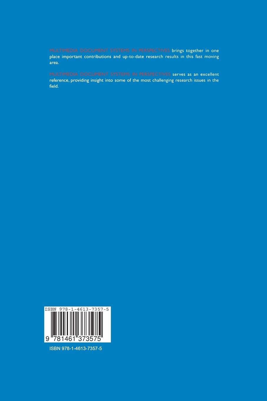 Rückseitencover Multimedia Document Systems in Perspectives