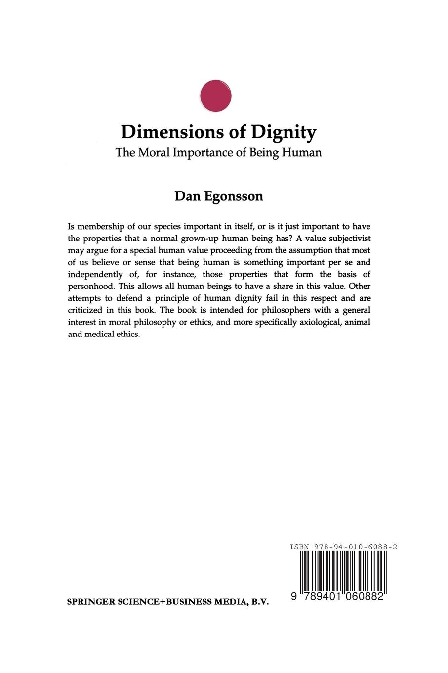 Rückseitencover Dimensions of Dignity